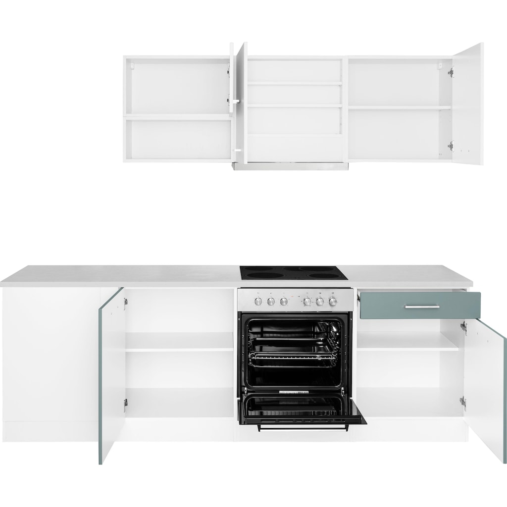 HELD MÖBEL Winkelküche »Visby«, mit E-Geräte, Winkel 240 x 240cm inkl. Kühlschrank u. Geschirrspüler