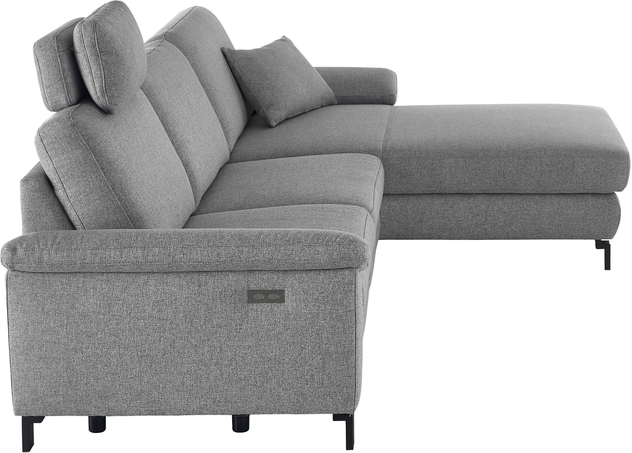 3C Candy Ecksofa »Mainau L-Form«, Relaxfunktion im 1,5-Sitzer, motorische Schlaffunktion in Longchair