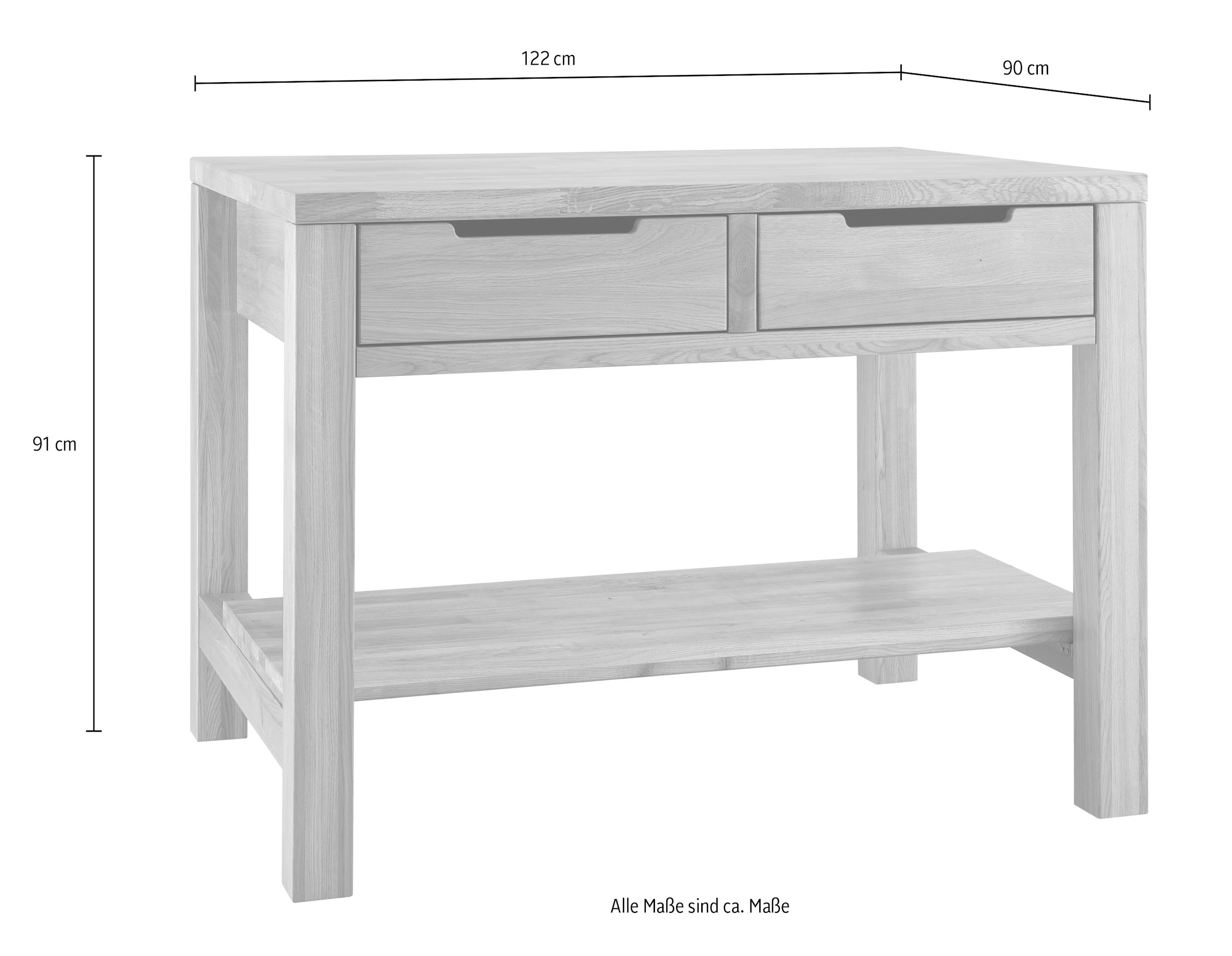 BASIC by Balculina Kücheninsel »Ponza, Kücheninsel BxHxT 122x91x90 cm«, Breite 122cm, Massivholz, Softclose und Vollauszug