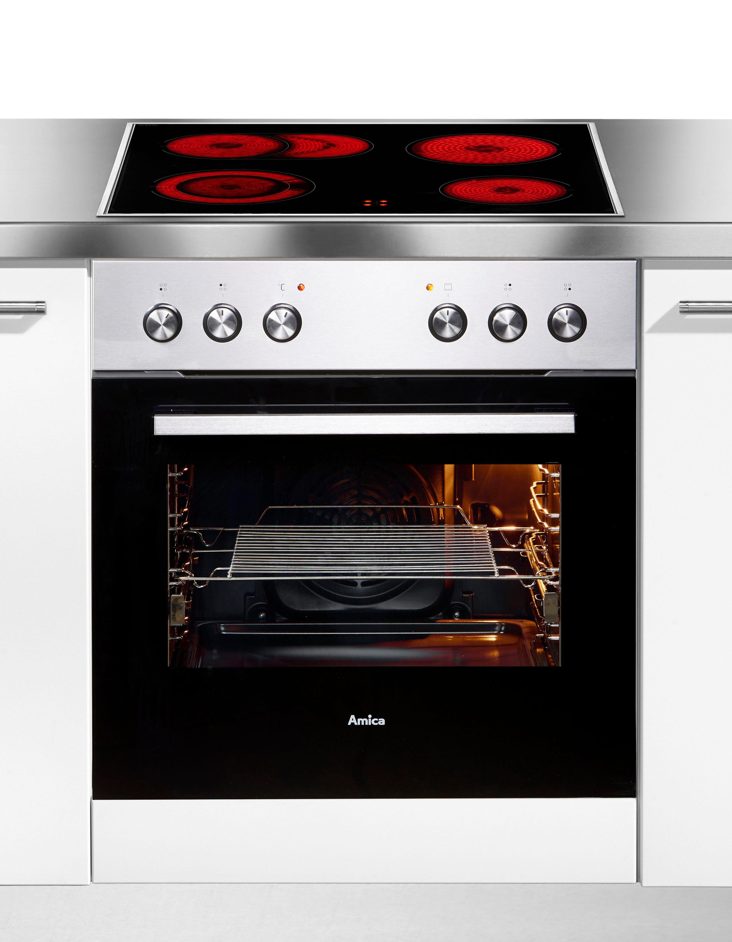 AMICA Elektro-Herd-Set "EHC 933 011", silber, Herdsets, Komfortables Kochen und Backen mit praktischer Unterstützung