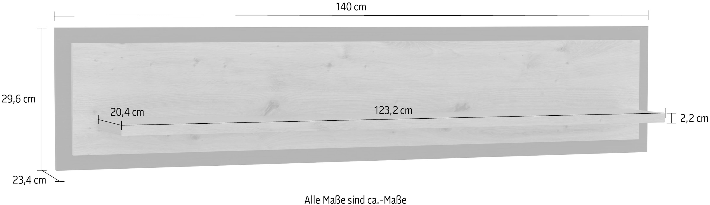 FORTE Wandregal »Trondheim«, Breite 140 cm