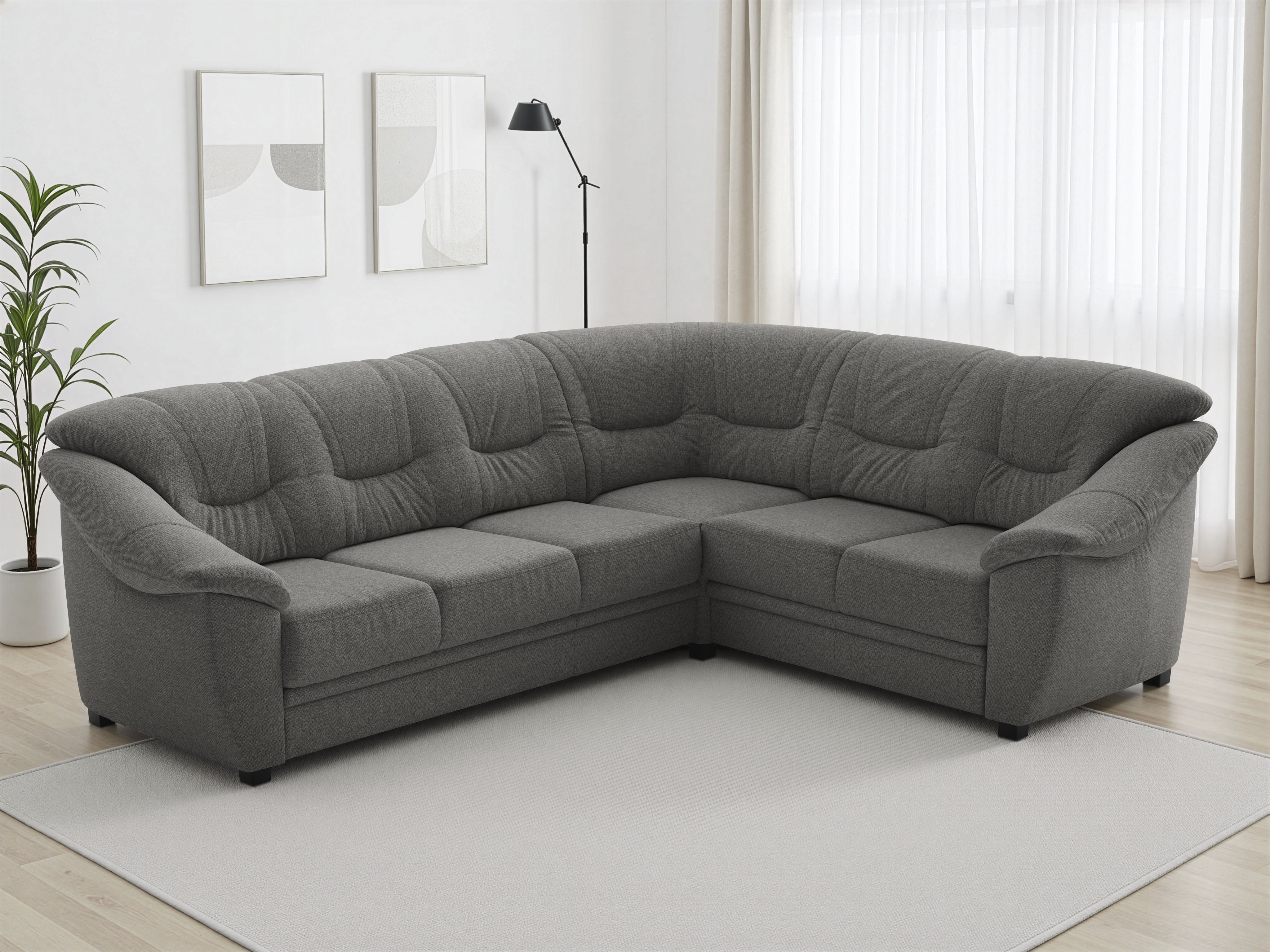 sit&more Ecksofa "Savona L-Form, B. 262 cm, Komfortsitz, Eckcouch mit Stoff- & Lederwahl" mit Schlaffunktion, Liegefl. 120x195 cm