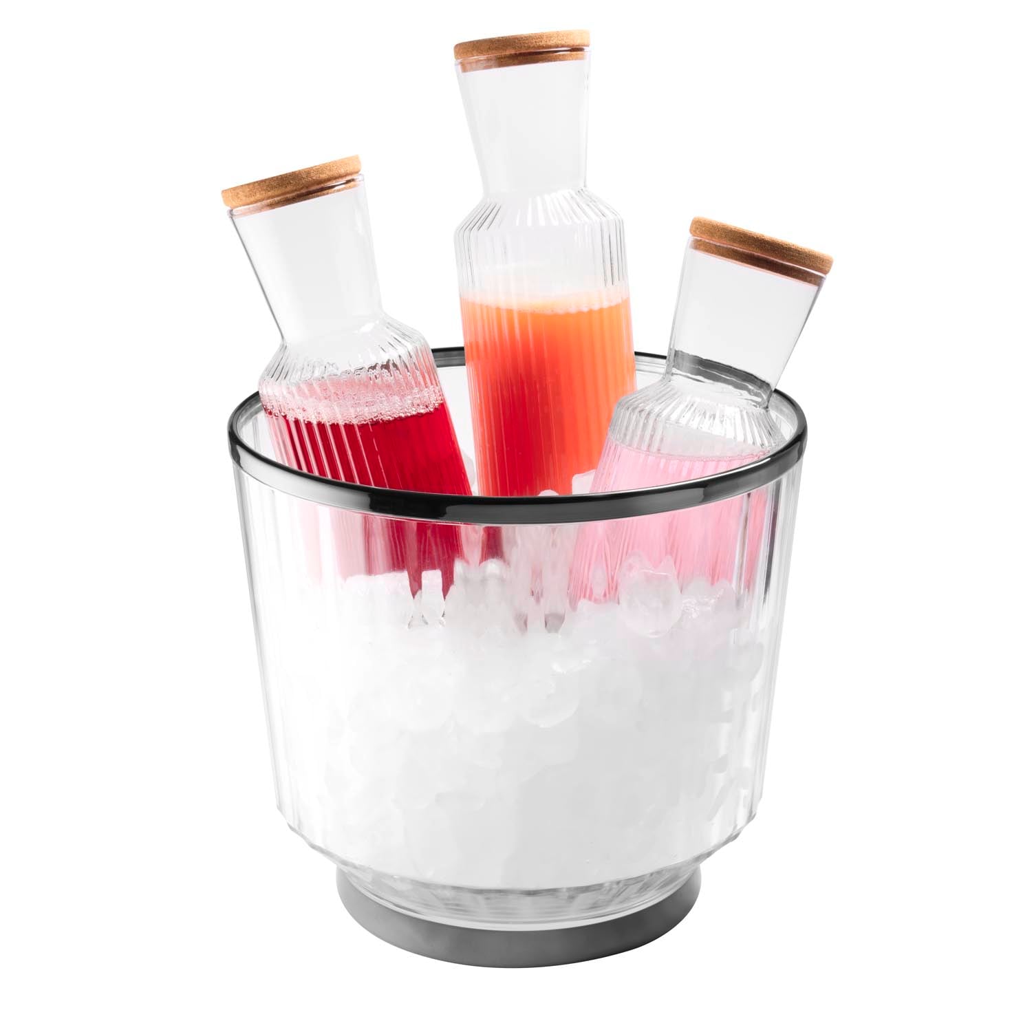 APS Wein- und Sektkühler »AUREO, 10 Liter, Getränkekühler im Gunmetal-Look« mit Rand und Bodenring aus 18/8 Edelstahl