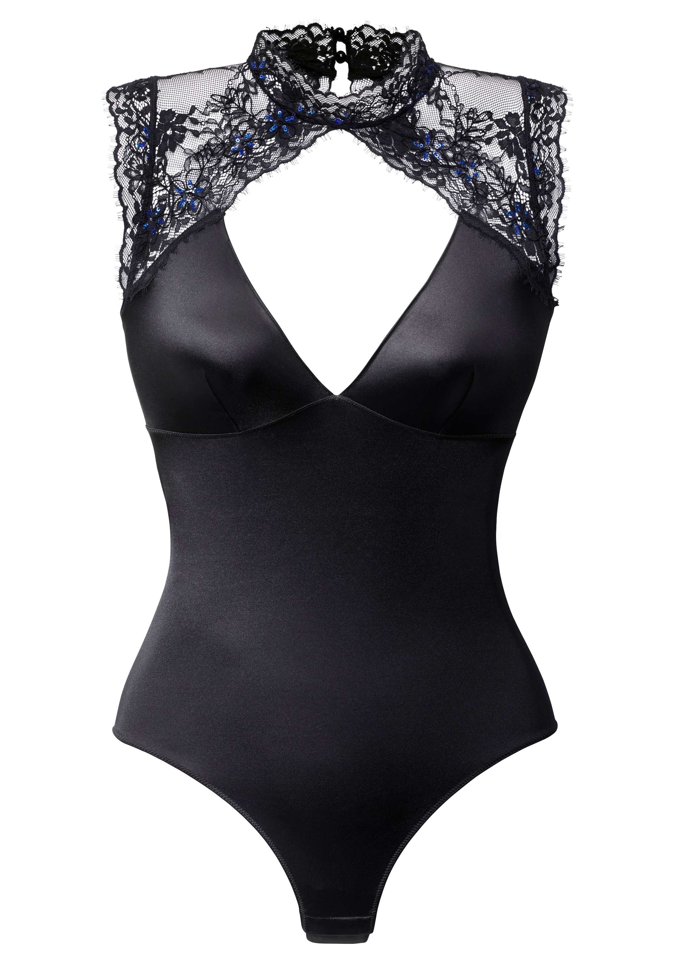 LASCANA Belle Affaire Body »in edler Satin-Optik mit Spitze, Dessous für stilvolle Looks« ideal für Silvester, sexy Dessous, sexy Unterwäsche