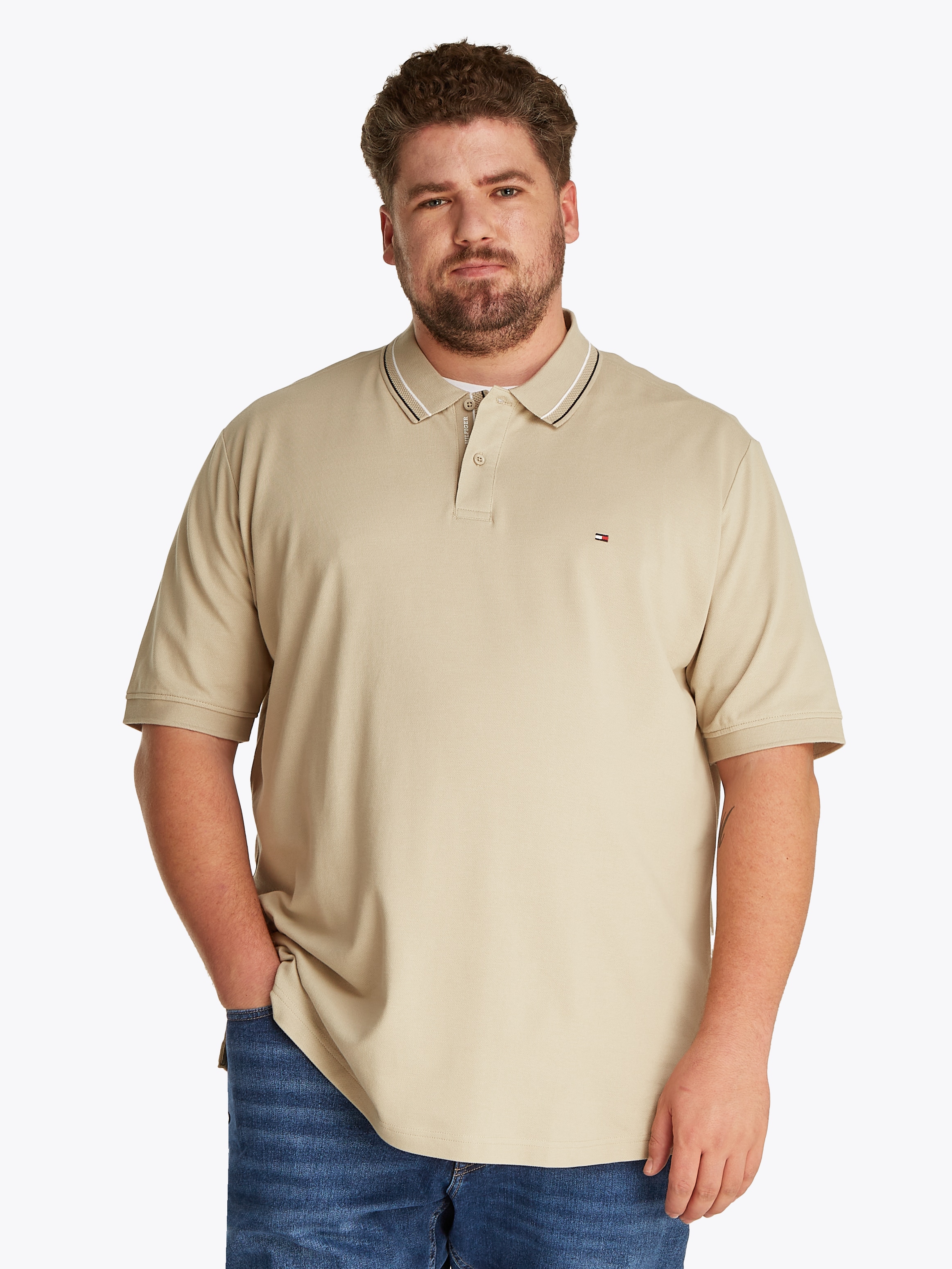 Tommy Hilfiger Big & Tall Poloshirt "BT-PLACKET INTEREST REG POLO-B", Große günstig online kaufen