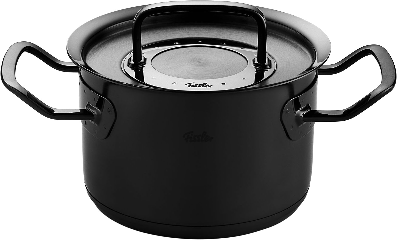 Thumbnail - Fissler Topf-Set "Original-Profi Collection ShadowLine" Set, 3 Kochtöpfe mit Metalldeckel, 1 Servierpfanne, 1 Stielkasse...