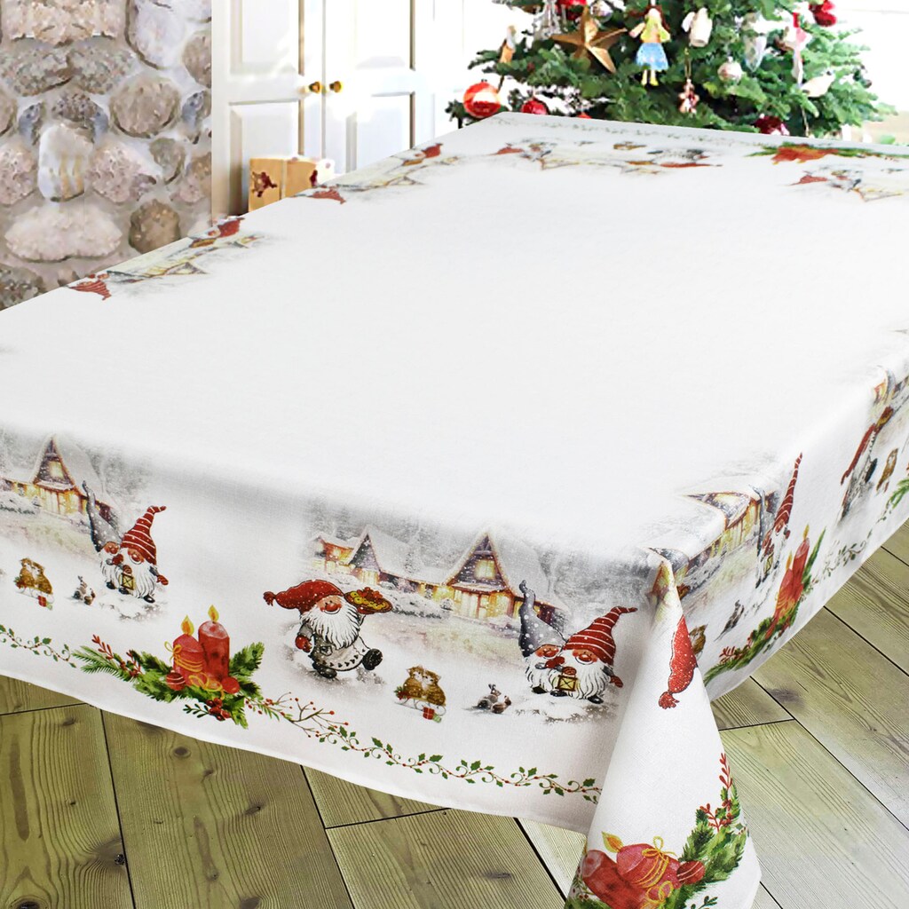 Delindo Lifestyle Tischdecke »Weihnachtswichtel«, (1 St.)