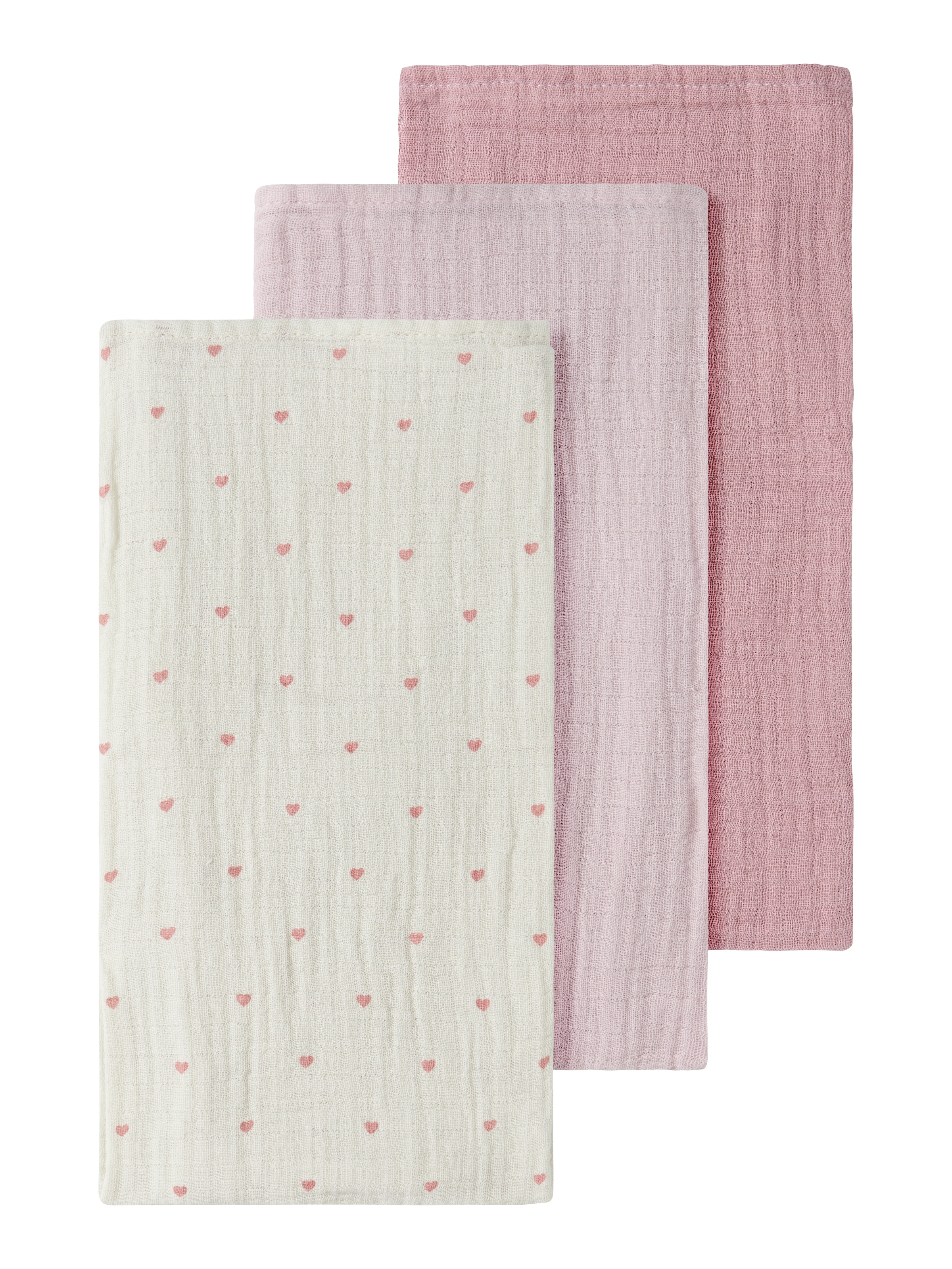 Lil Atelier Multifunktionstuch "NBNISLEYS 3PACK NAPPIES LIL NOOS" 3 Stk. aus Baumwolle, bequeme Passform, mit Blumenmuster und Uni-Look Image