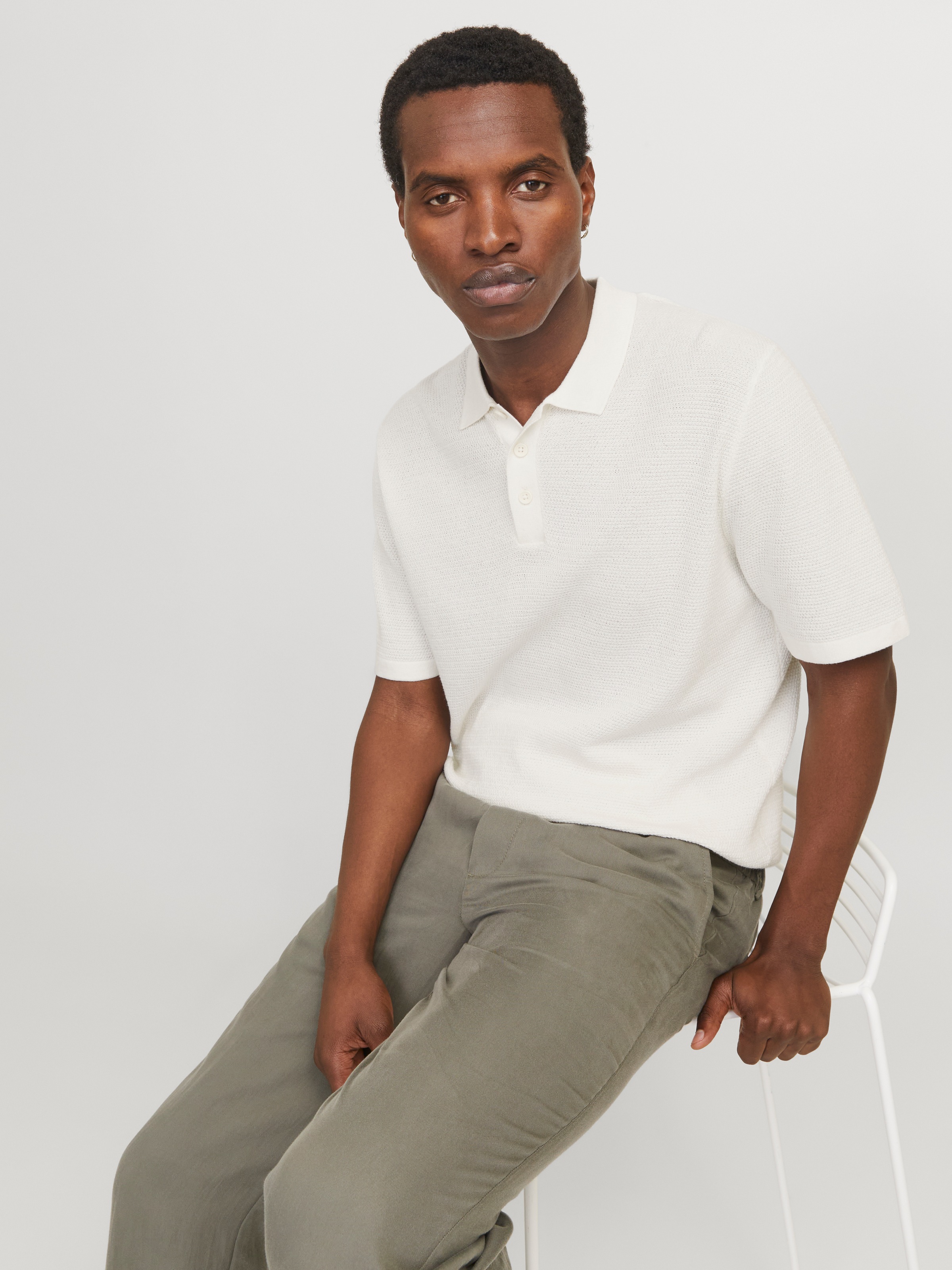 Jack & Jones Kurzarmpullover »JJEGEORGE KNIT POLO SS SN«, mit Polo Kragen
