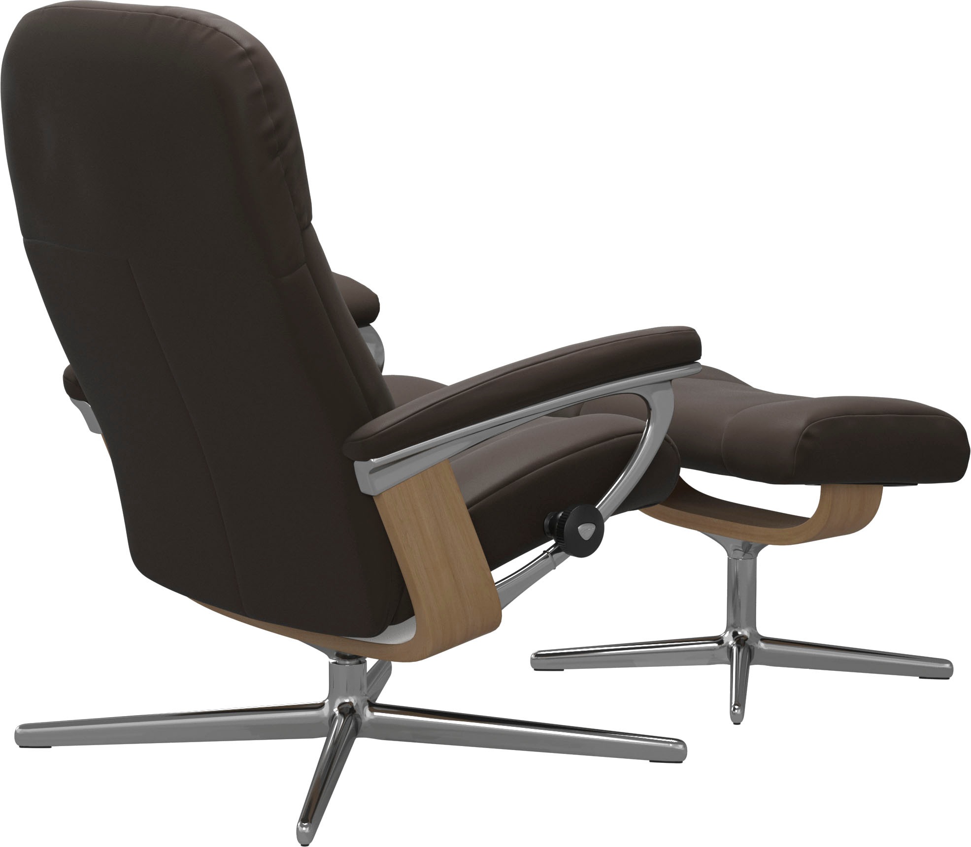 Stressless® Relaxsessel »Garda«, (Set, Relaxsessel mit Hocker), mit Hocker, mit Cross Base, Größe M & L, Holzakzent Eiche