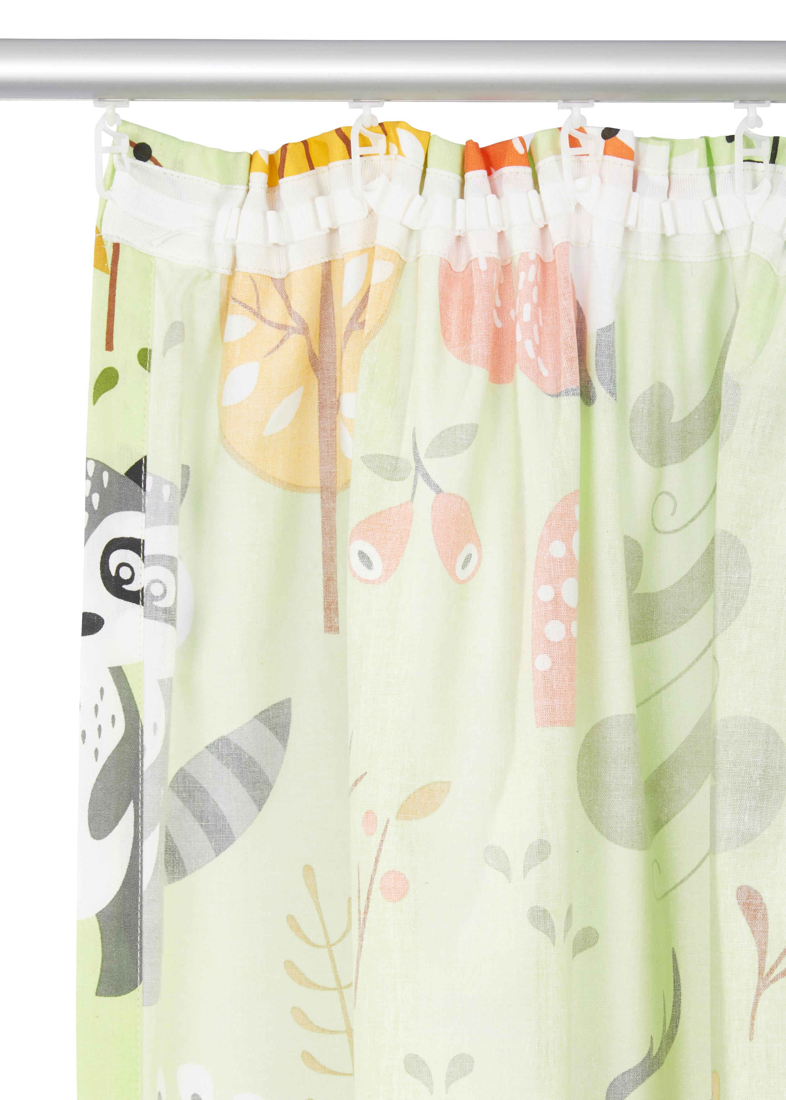 Thumbnail - my home Gardine "Waldtiere" Kräuselband 1 Stk. tlg. Kindergardine, einseitig bedruckt, halbtransparent