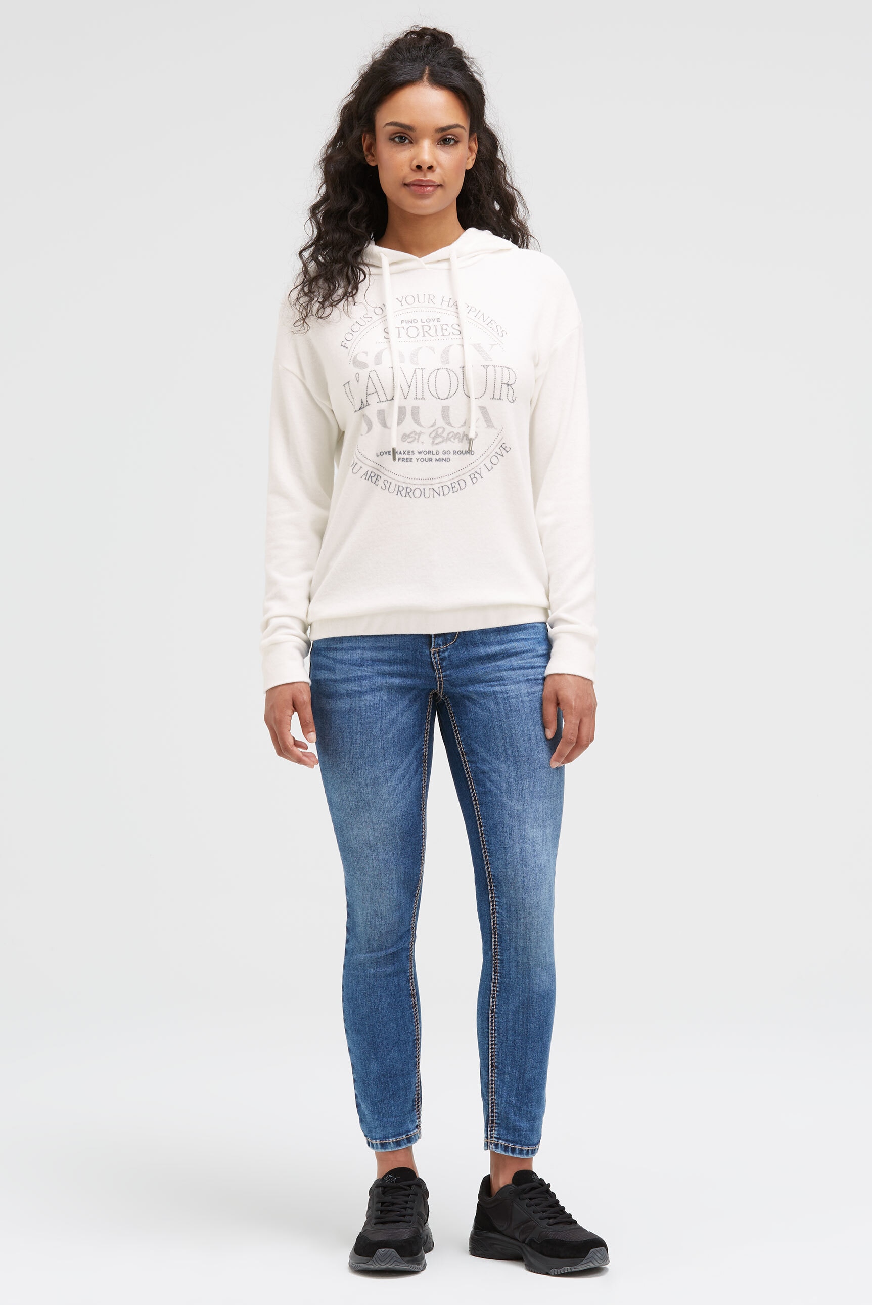 SOCCX Kapuzenpullover mit elastischem Saum