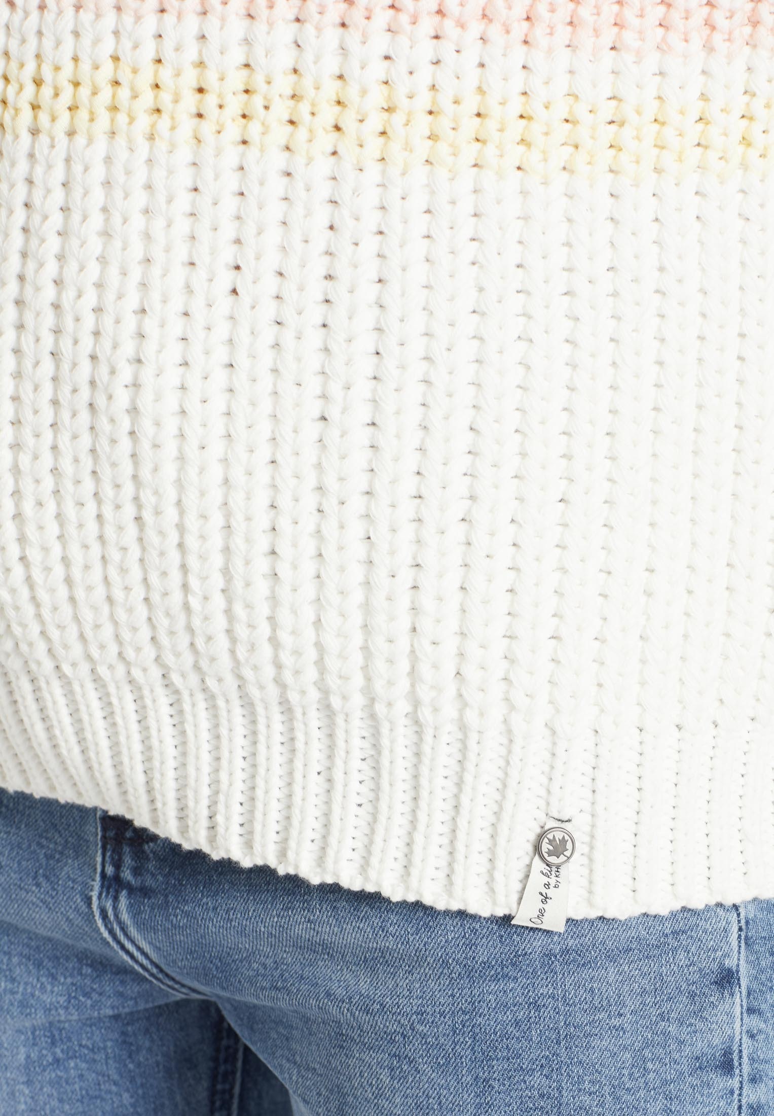 khujo Strickpullover »HINATA«, aus Grobstrick mit Color Blocking