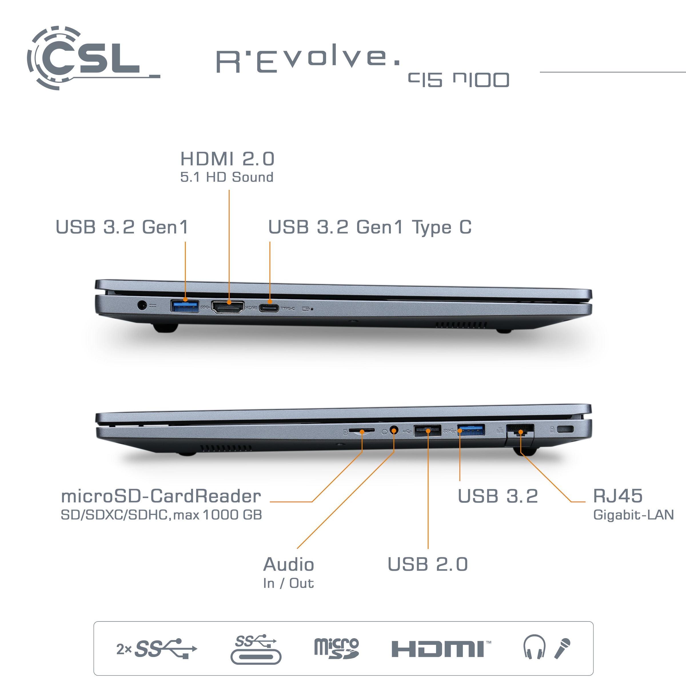 CSL Notebook »R'Evolve C15 v4 Windows 11«, 39,6 cm, / 15,6 Zoll, 500 GB SSD