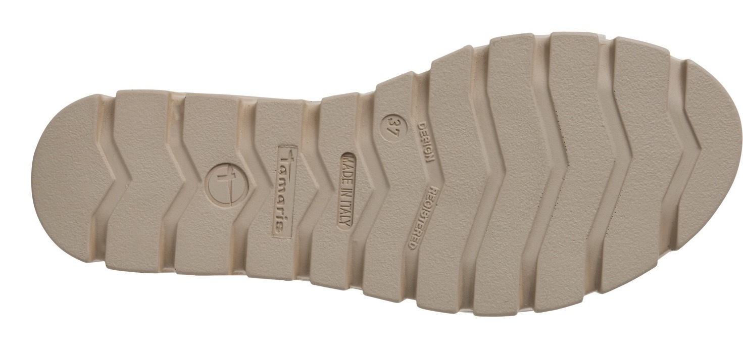 Keilsandalette TAMARIS, Damen, Gr. 38, grau (taupe), Veloursleder, Schuhe, Sommerschuh, Riemchensandale mit modischer Plateausohle 2