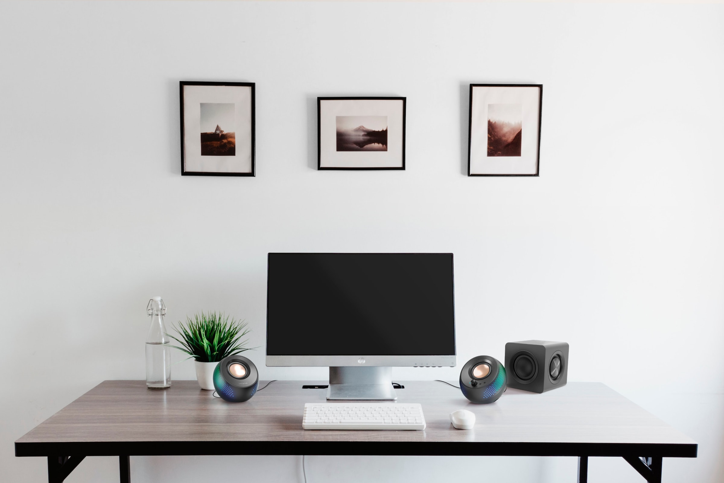 Creative 2.1 Soundsystem »Pebble X Plus 2.1 USB-C Lautsprecher, Bluetooth 5.3, RGB-Beleuchtung«, kabelloses Streaming, Computerlautsprecher mit Subwoofer