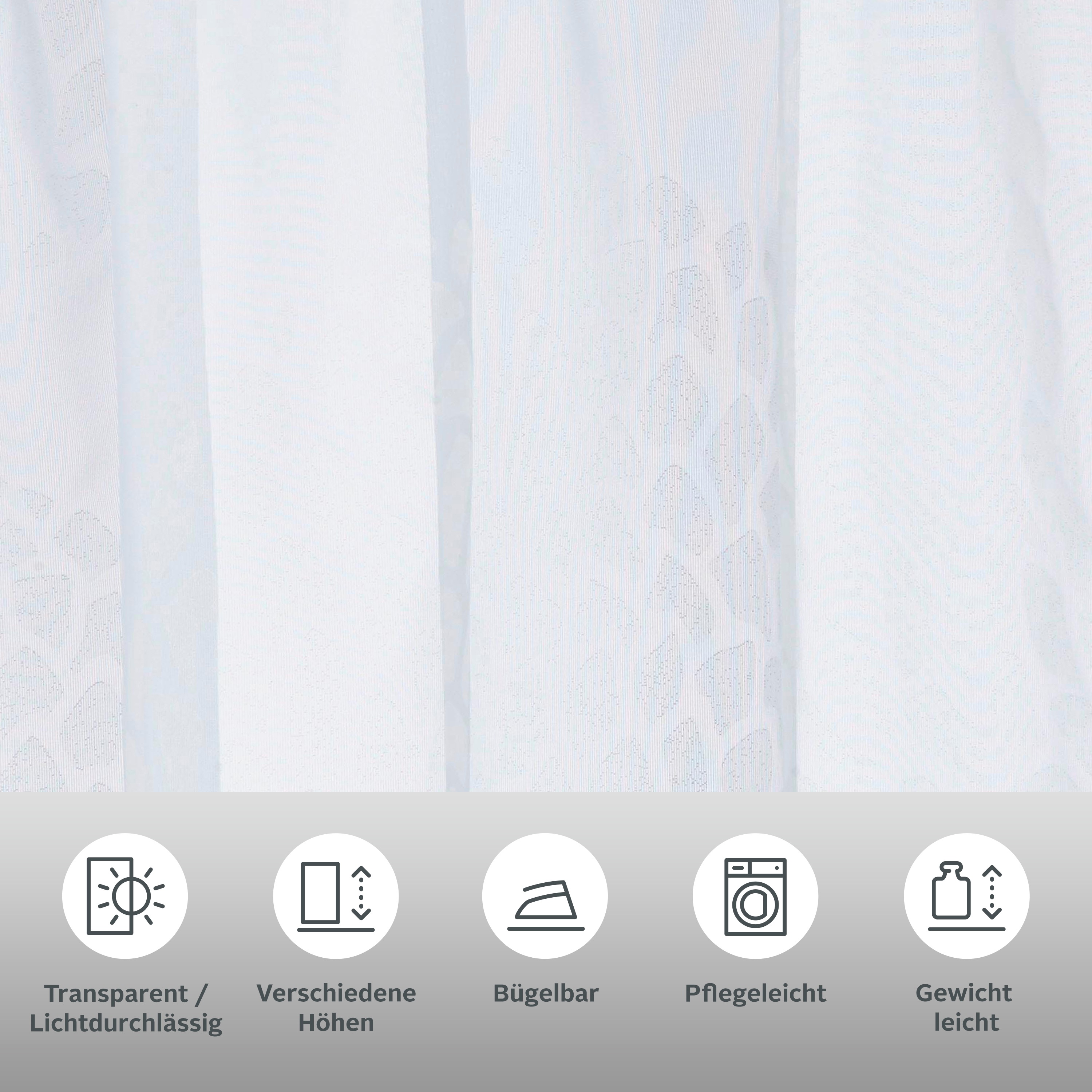 Thumbnail - my home Gardine "Belem" Kräuselband 2 Stk. tlg. 1 bzw. 2 Schals, Vorhang, Fertiggardine, Kreise