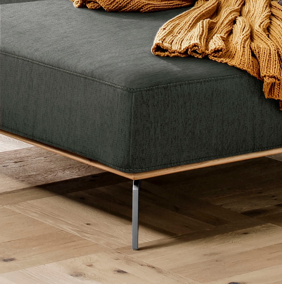 W.SCHILLIG Ecksofa »run«, mit elegantem Holzsockel, Füße in Chrom glänzend, Breite 279 cm