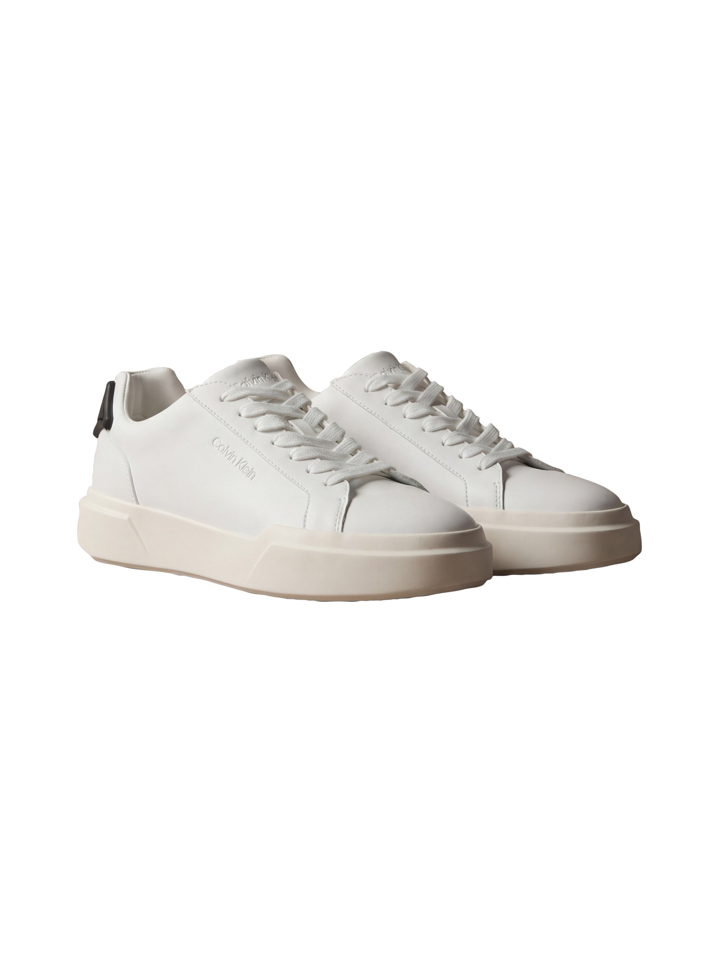 Calvin Klein Sneaker "CHUNKY CUPSOLE LACEUP RUB BT LTH" Schnürschuh, Halbschuh, Freizeitsneaker mit Fersen-Kontrast