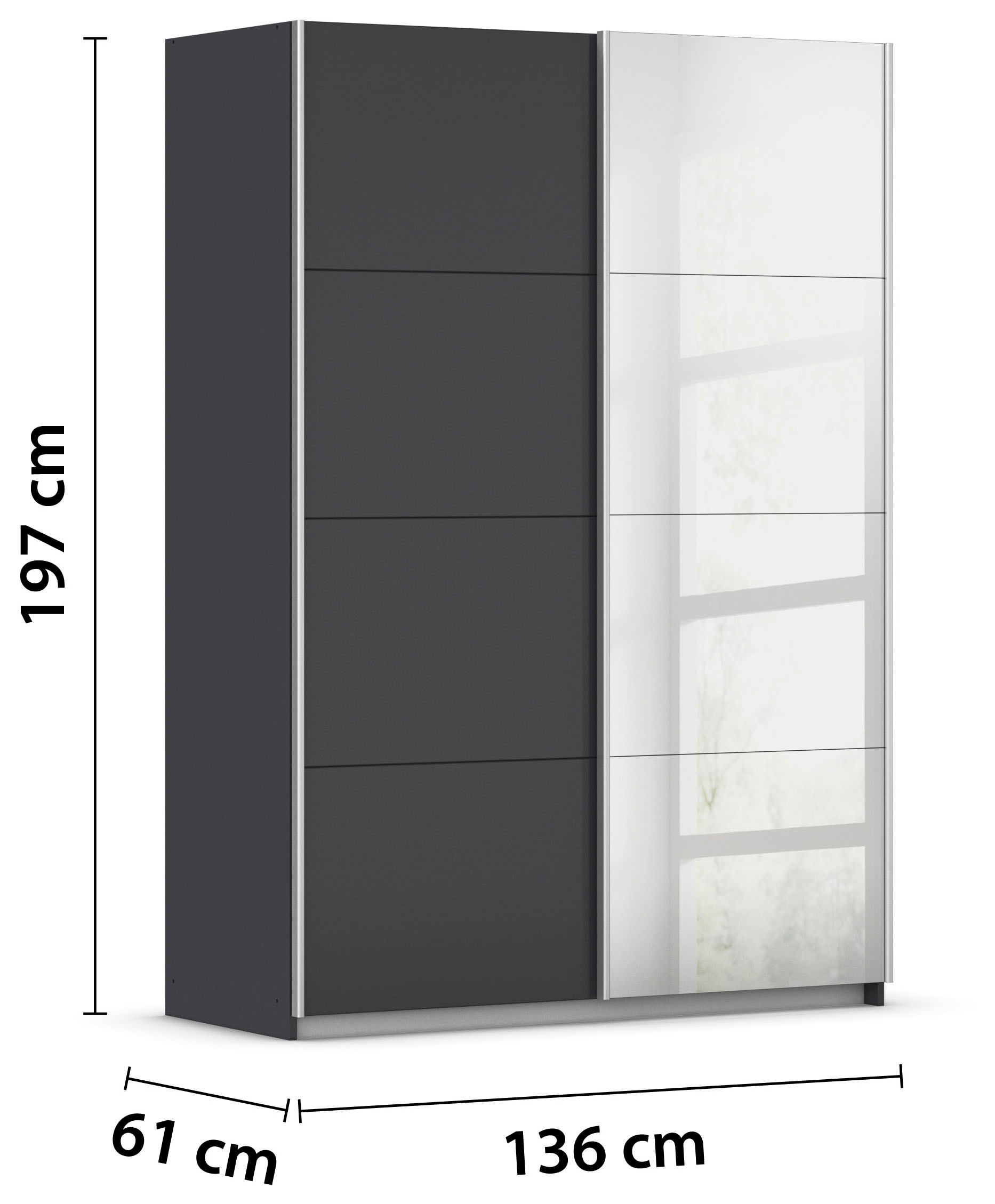 rauch Schwebetürenschrank »Kleiderschrank Schrank Kinderzimmer Topseller OTTOs CHOICE SUBITO« Dekor- & Spiegelelemente B 136 & 181 - Höhe 197 cm - MADE IN GERMANY