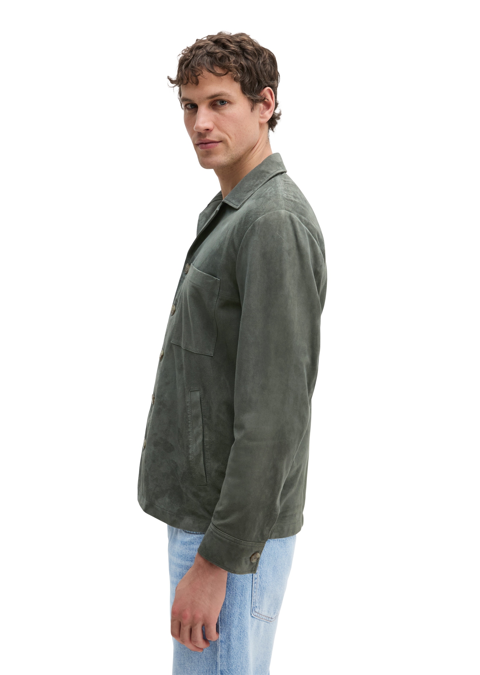 Marc O'Polo Lederjacke »aus weichem Veloursleder« ohne Kapuze