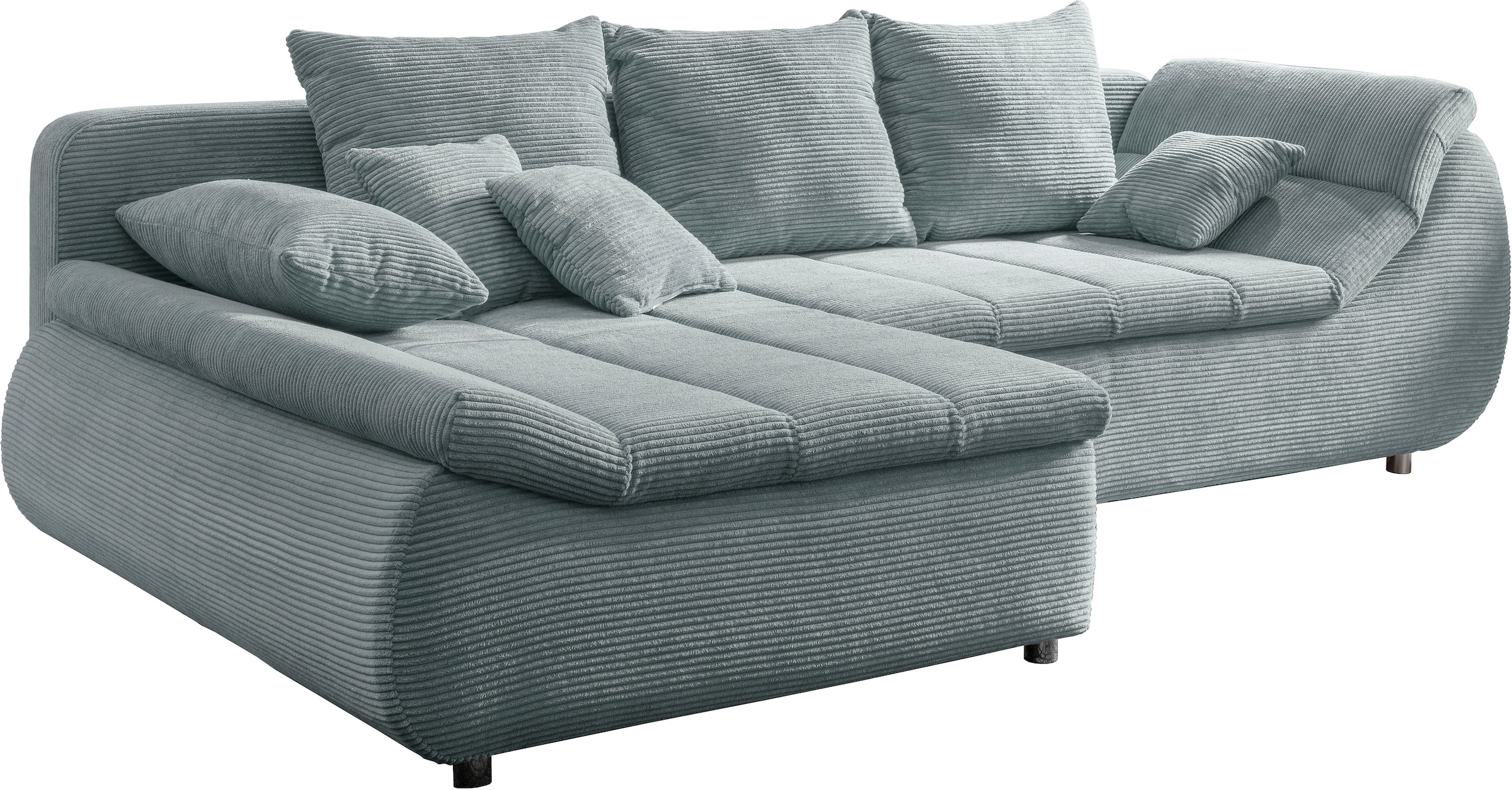 INOSIGN Ecksofa »Imola elegant und bequem, aktuelle Steppung im Sitz, L-Form«, wahlweise mit Bettfunktion