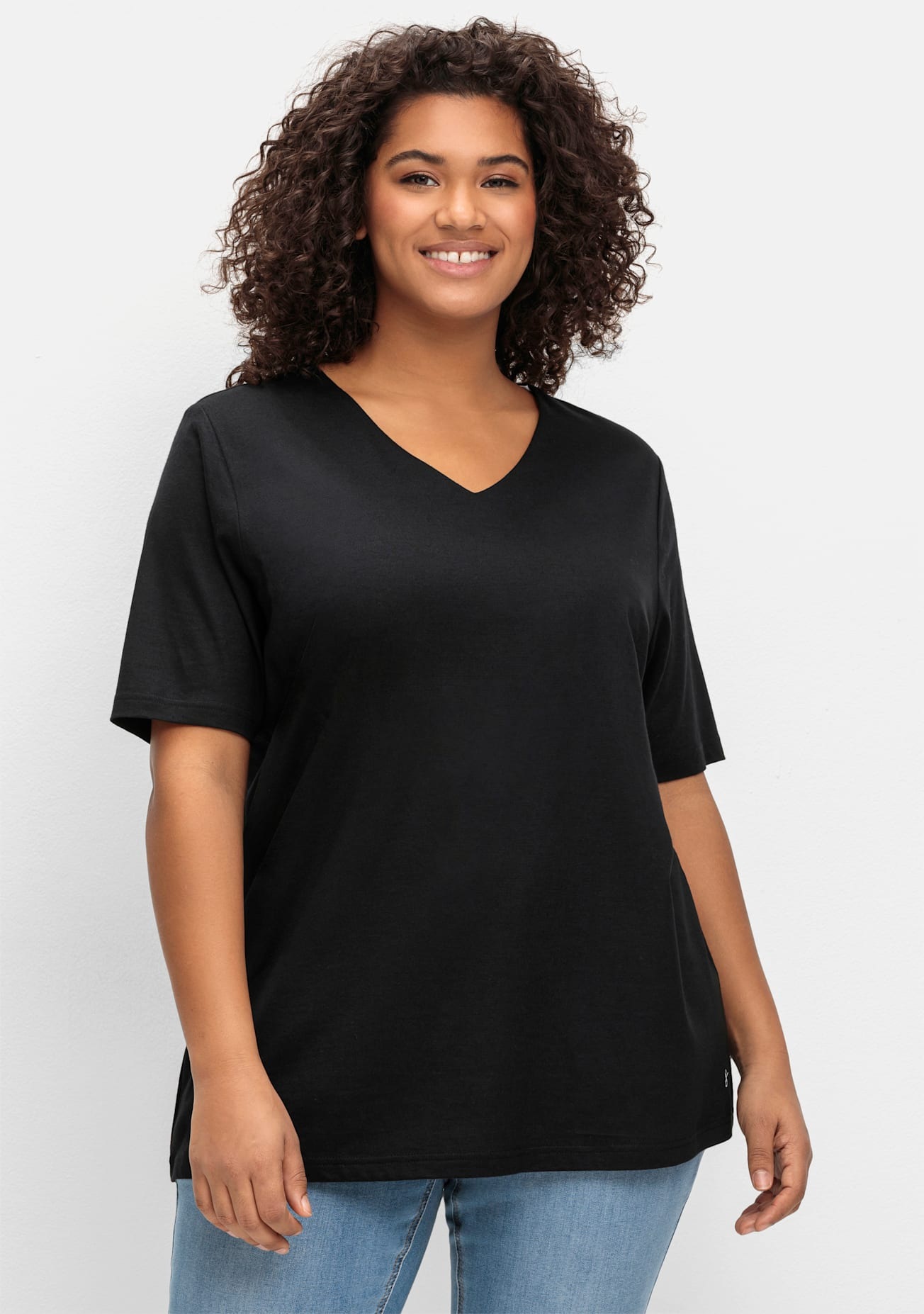 Sheego Kurzarmshirt "T-Shirt", (1 tlg.) günstig online kaufen