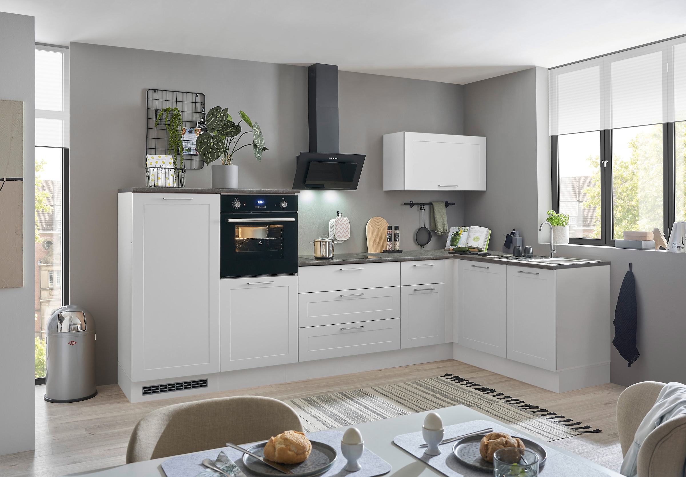 BASIC by Balculina Winkelküche »Marsi«, Stellmaße 320x175 cm, wahlweise mit E-Geräten, mit Soft-Close-Funktion