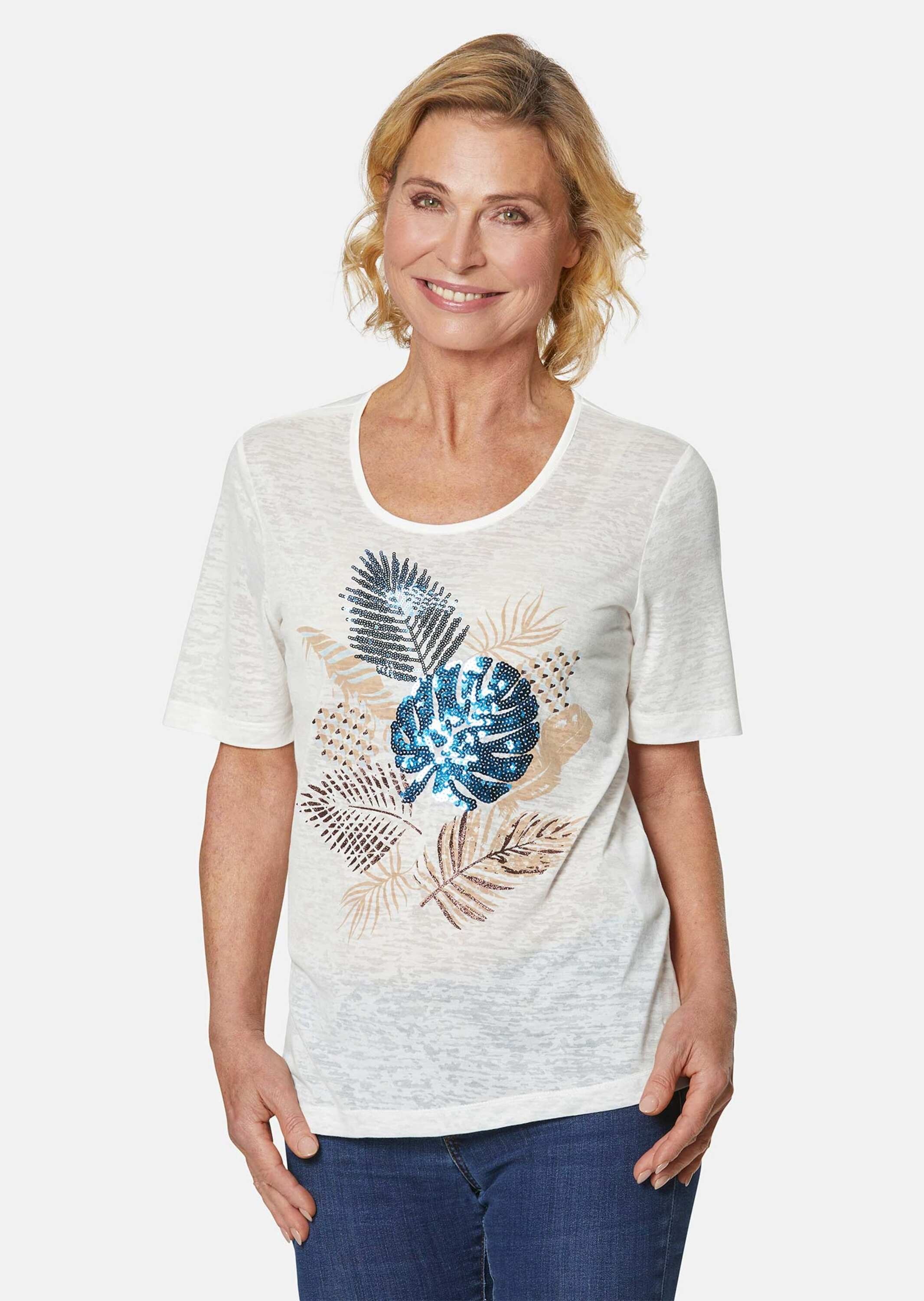 GOLDNER Print-Shirt "Edles Druckshirt mit glänzenden Pailetten" günstig online kaufen