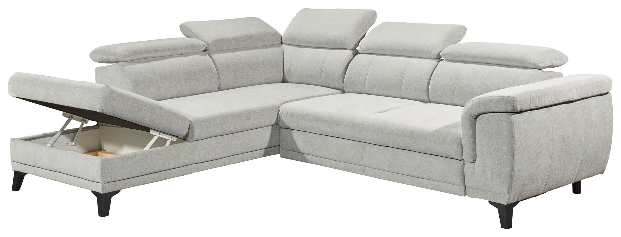 ED EXCITING DESIGN Ecksofa »Albany L-Form«, mit Bettfunktion, Bettkasten & Kopfteilverstellung