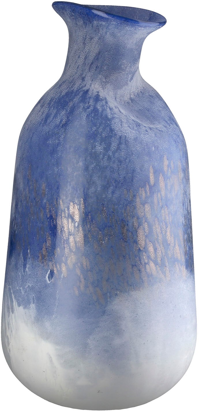 GILDE Tischvase »Vase Azur blau H. 37 cm« Mundgeblasenes Glas, handgearbeitet, Dekovase