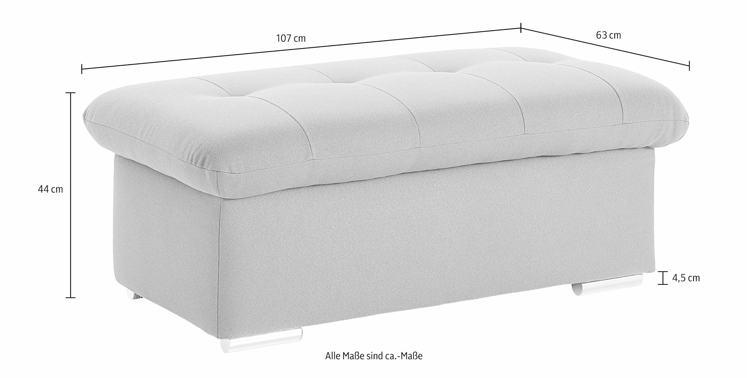 TRENDMANUFAKTUR Hocker »Reggae II, Bankhocker mit toller Detailverarbeitung im Sitz«, mit Stauraumfach