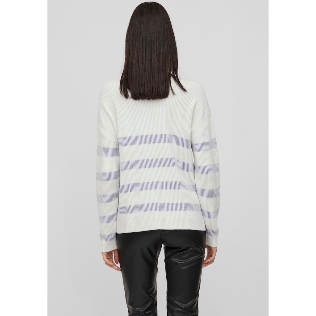 Vila Rundhalspullover »VIRIL STRIPE L/S KNIT TOP - NOOS«