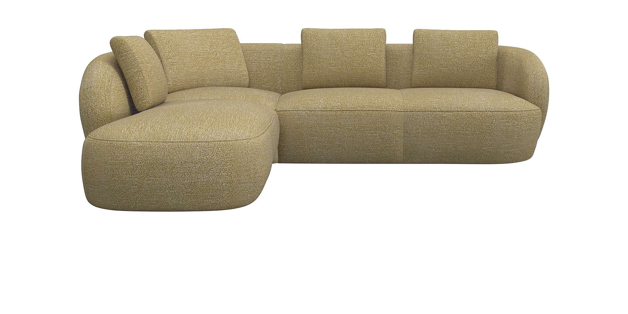 Ecksofa »Torino, rund, L-Form, Sofa-Ecke mit Ottomane«, Modernes, organisches...