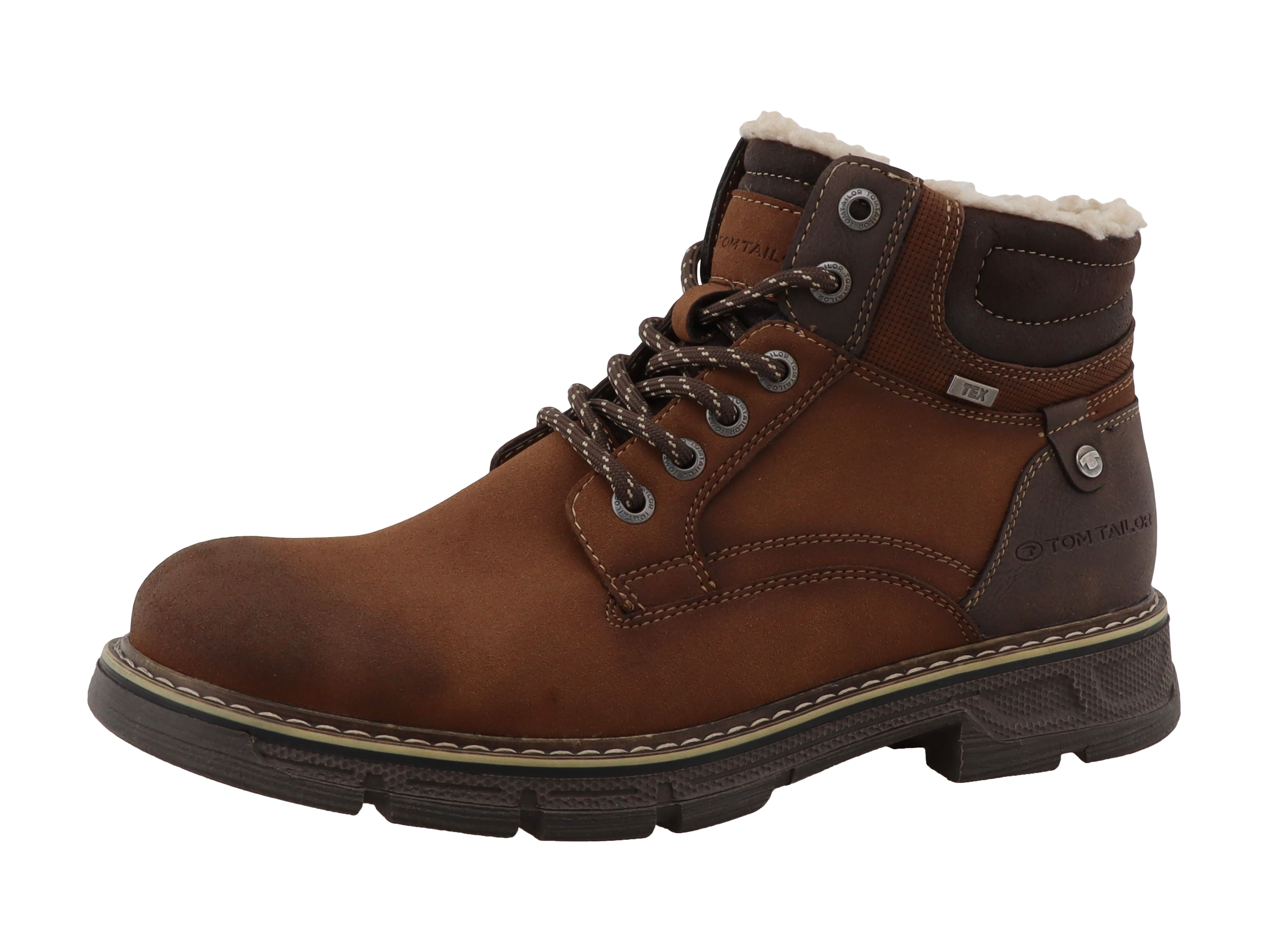 TOM TAILOR Schnürboots mit Niete und Ziernähten