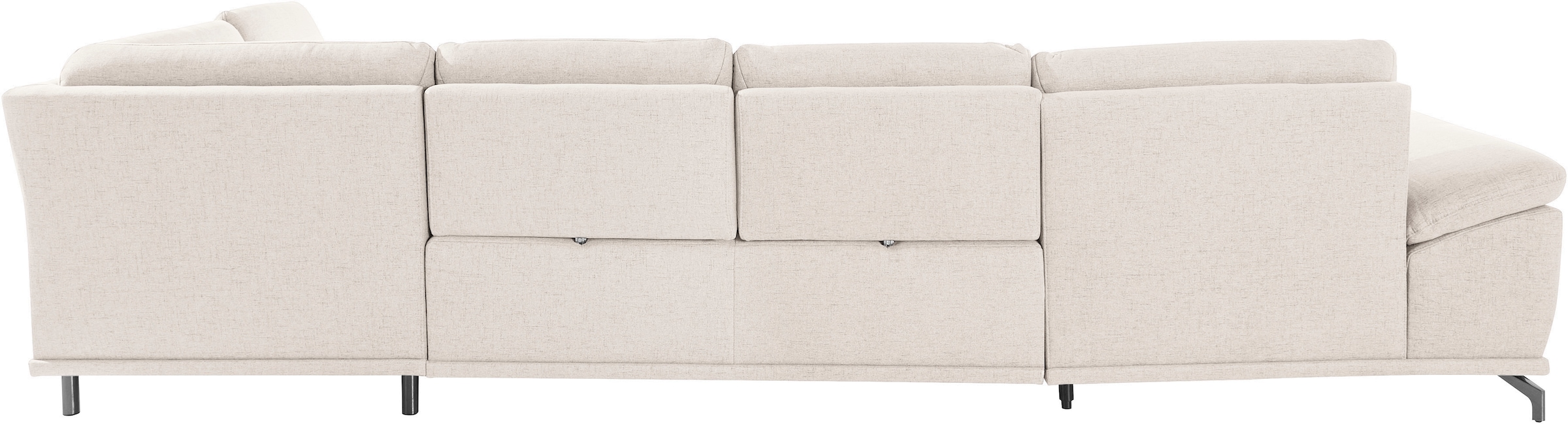 Places of Style Wohnlandschaft »Costello U-Form, mit Sitztiefenverstellung, Armteilverstellung und«, 3 Nierenkissen, optional Bettfunktion und Bettkasten