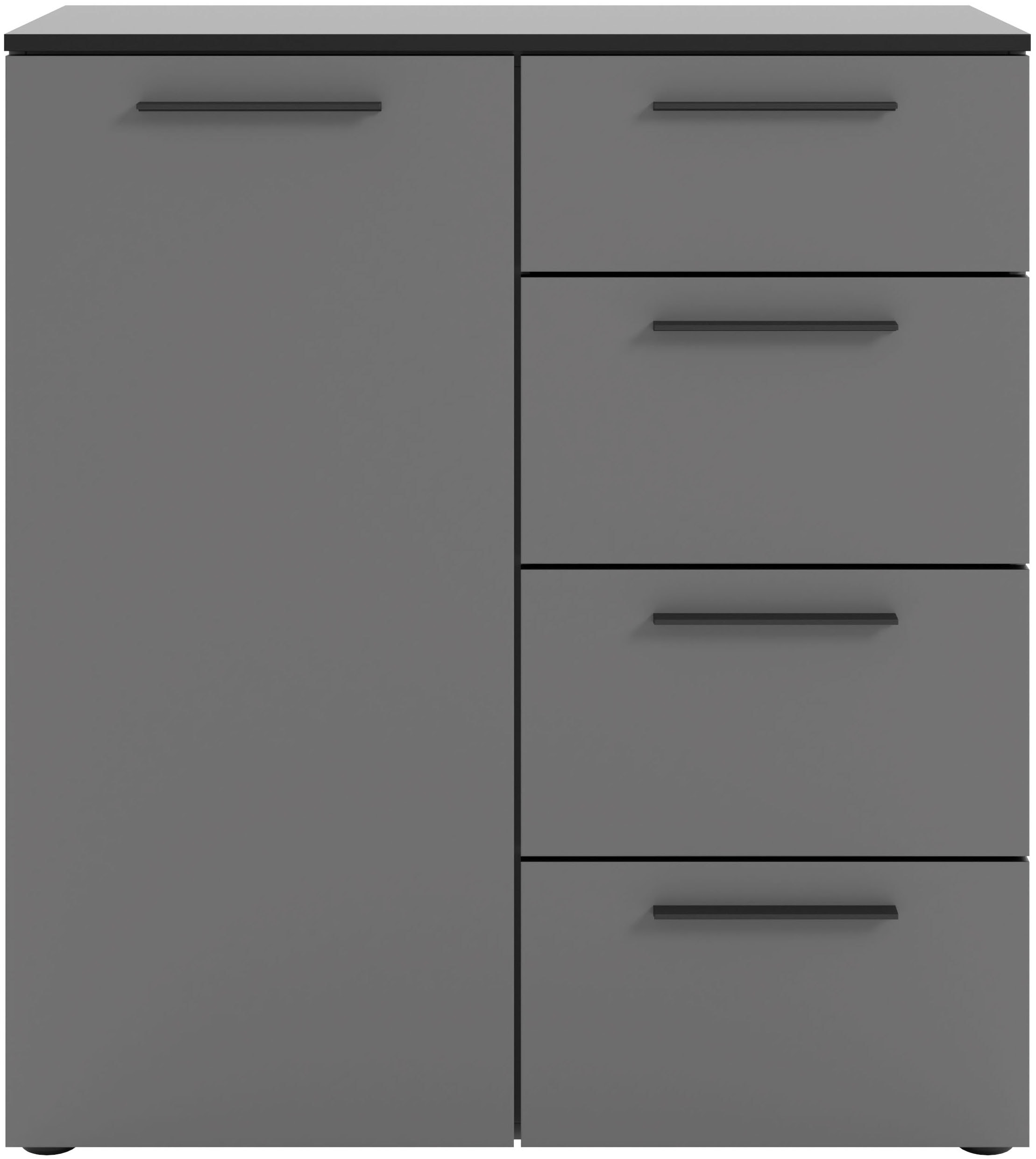 Manjana Möbel Kommode "mit Schwarz matten Metallgriffen in verschiedenen Ausführungen" mit Soft-Close-Funktion, in zwei Breiten verfügbar, 90 cm oder 135 cm