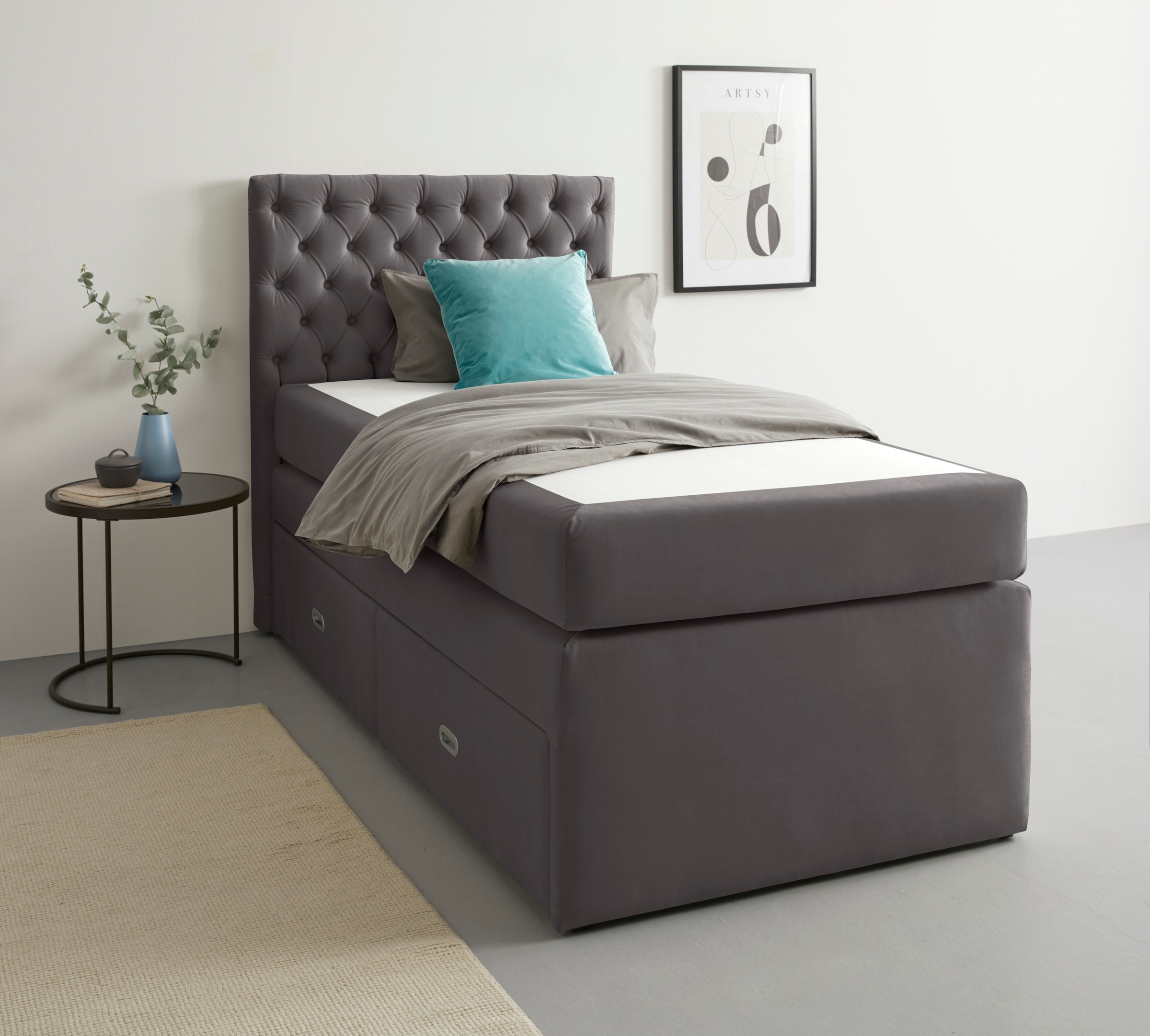 Home affaire Polsterbett "Boxbett Alvi mit Schubladen, Taschen-Federkernmat günstig online kaufen