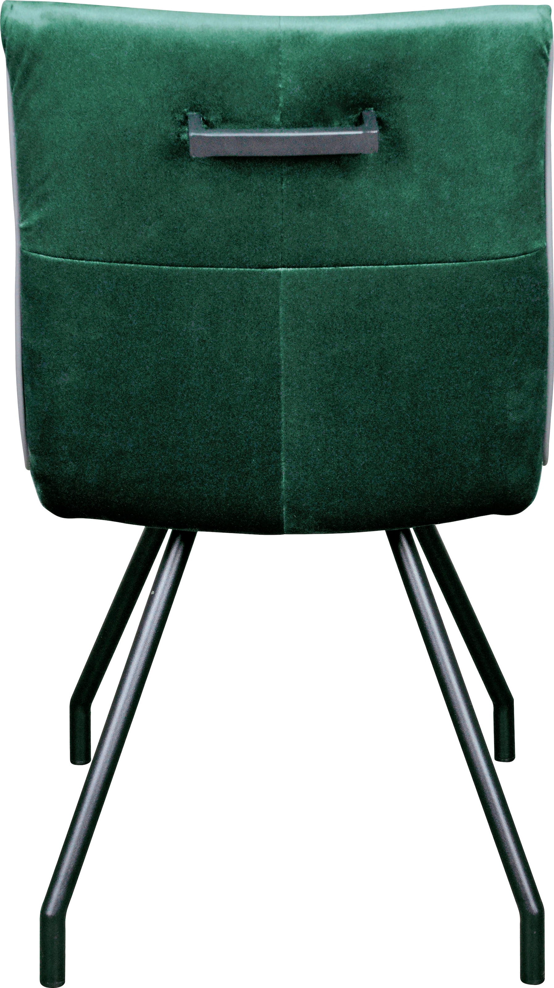 Kayoom Polsterstuhl »Stuhl Eaden 125 2er-Set, samtiger Stoffbezug, Paspel aus Kunstleder«, (Set), 2 St., stilvoll, pflegeleicht, zeitgemäße Farbgebung, samtiger Stoffbezug