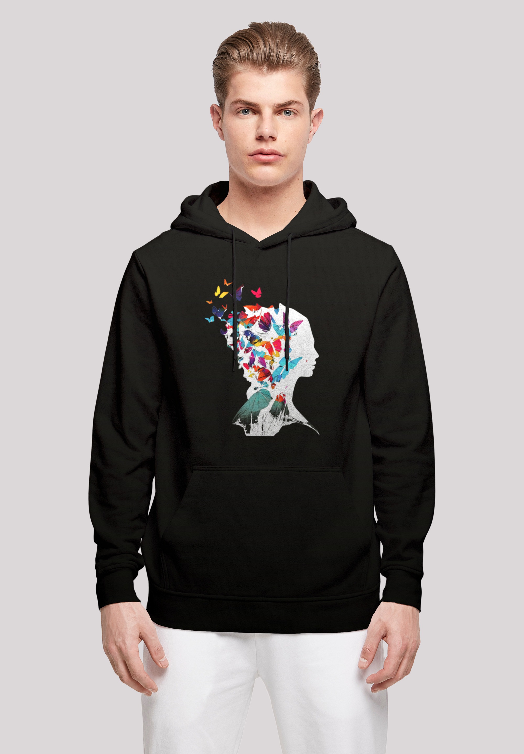 F4NT4STIC Kapuzenpullover "Schmetterling Silhouette HOODIE", Print