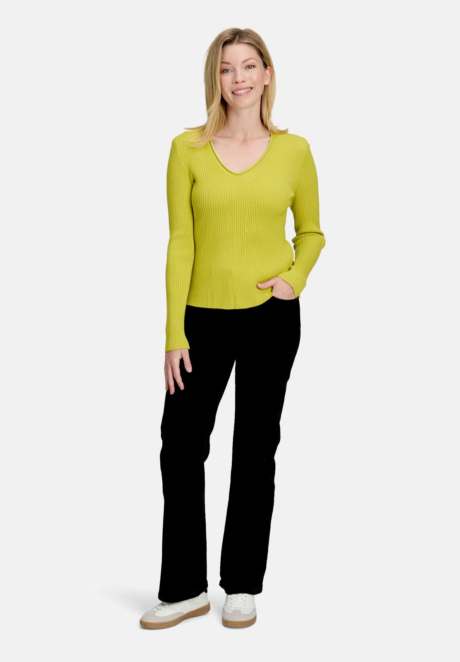 BETTY BARCLAY Damen Strickpullover "Damen mit Rippenstruktur", grün, Gr. 40, Strick, Obermaterial: 43% Viskose, 39% Polyester, 18% Polyamid, Pullover