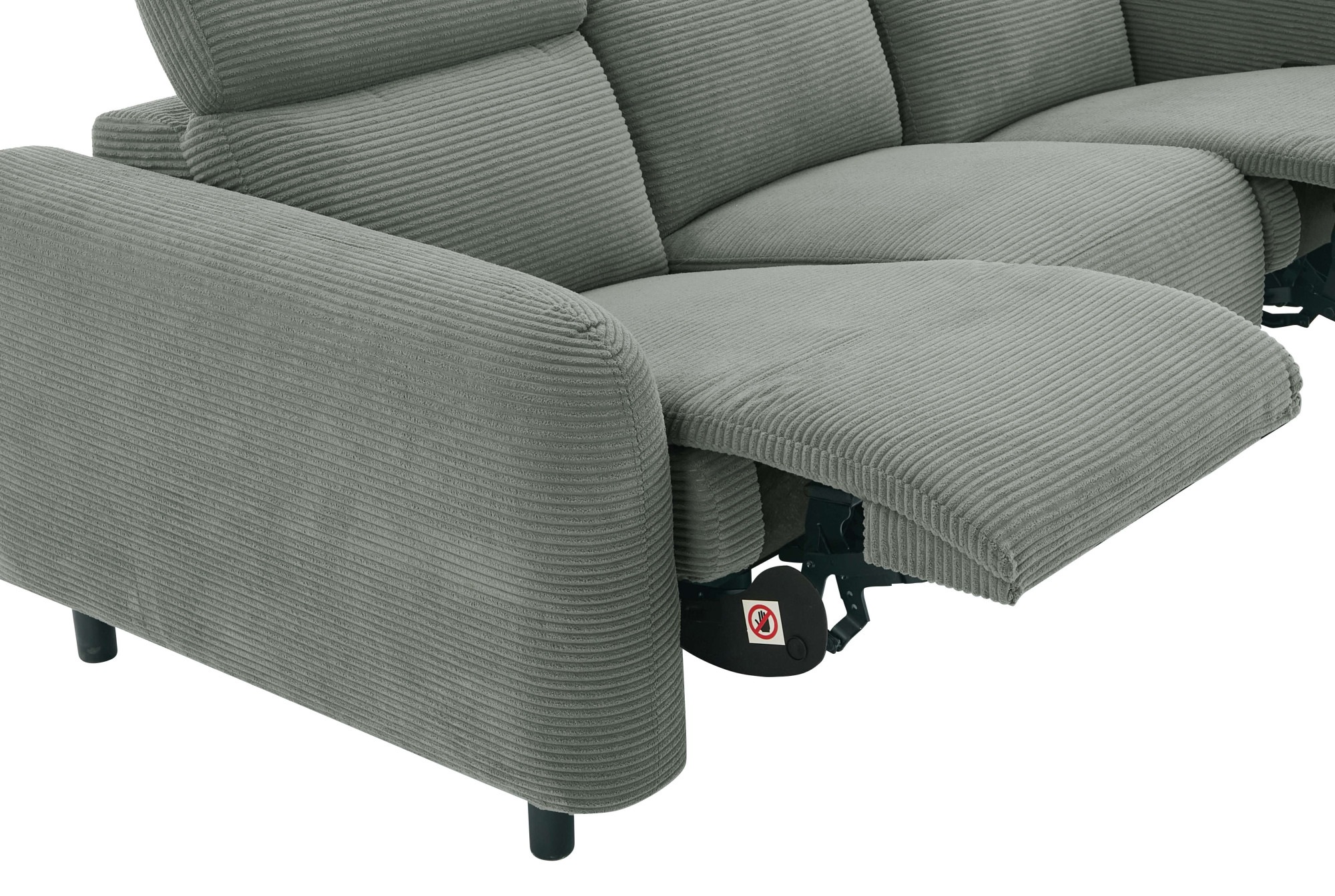 Home affaire 3-Sitzer »SKAANE in Cord, Sofa mit manueller u. elektrischer Relaxfunktion«, Relax-Funktion in 2 Sitzen, Kopfteilverstellung, Federkernpolsterung