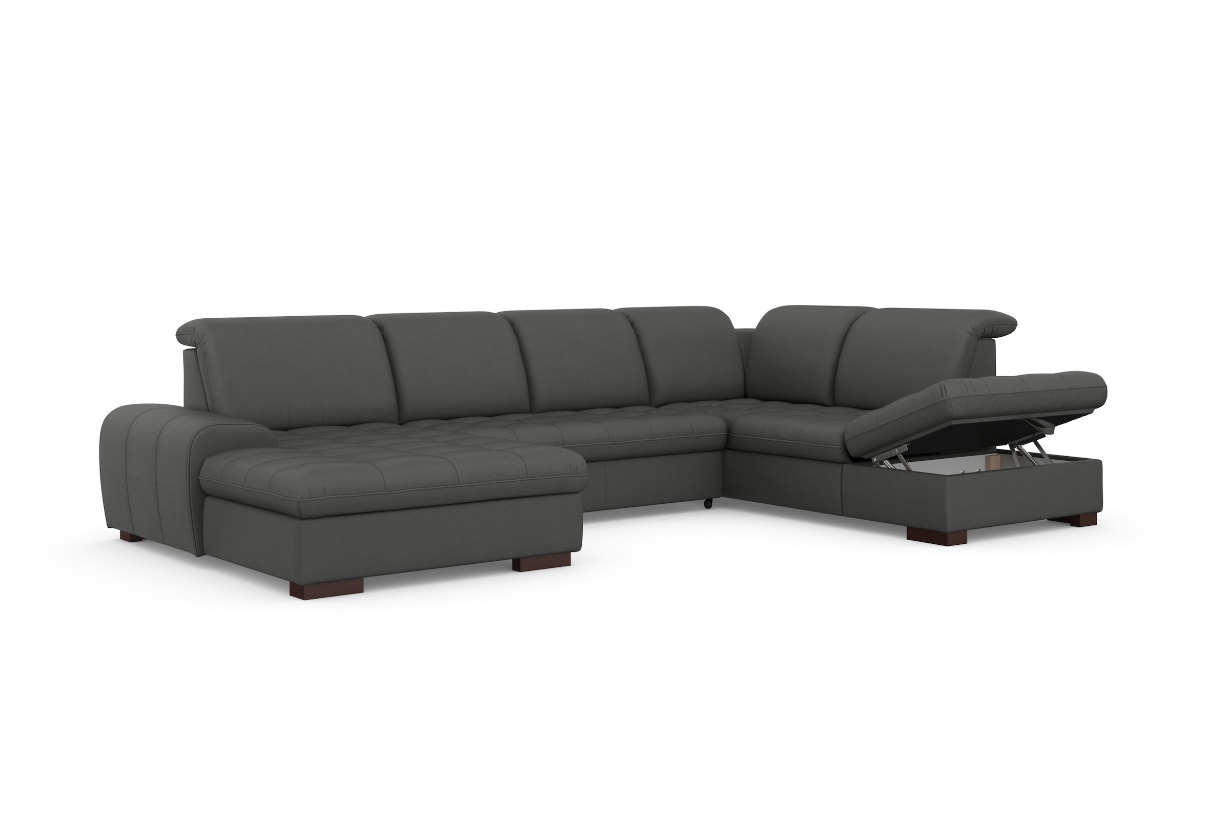 sit&more Wohnlandschaft »Luxor U-Form«, wahlweise mit Bettfunktion, Bettkasten und Kopfteilverstellung