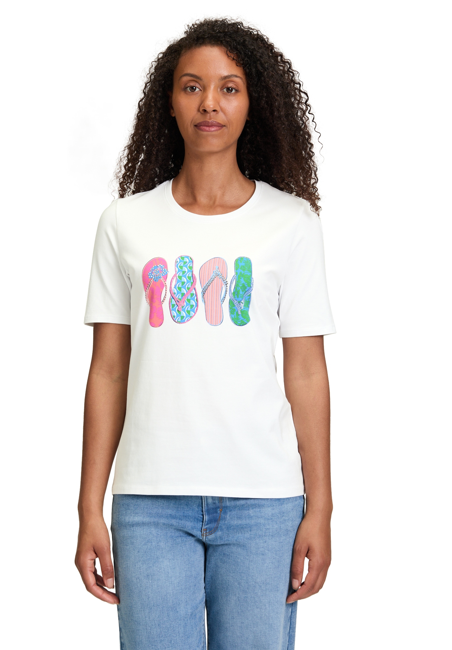 Betty Barclay Kurzarmshirt "Damen Basic Shirt mit Aufdruck", 1 Stk. Glitzer günstig online kaufen