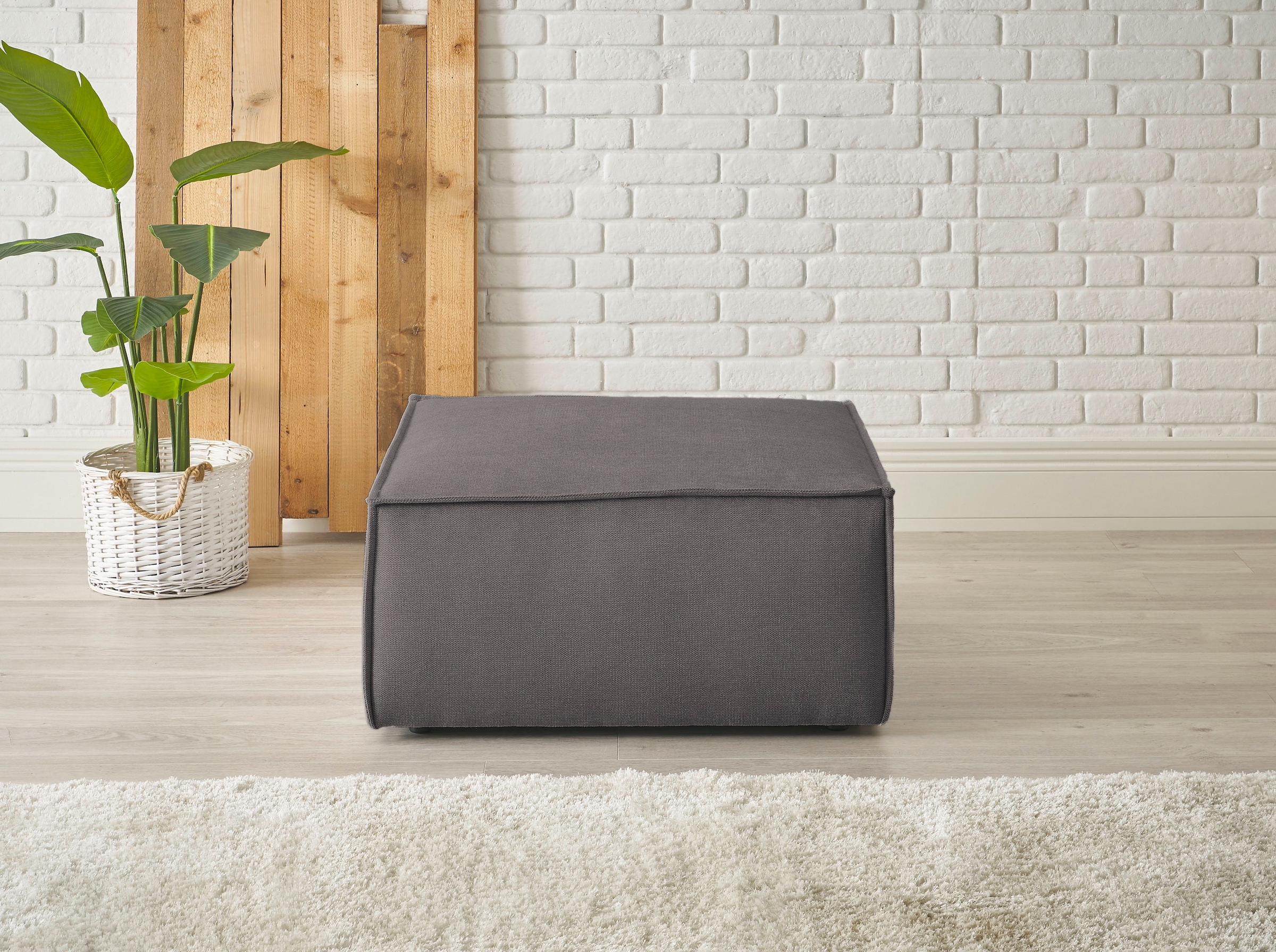 OTTO home Hocker "FINNLEY Struktur fein, Polsterhocker kombinierbar m. der Serie FINNLEY" passend zum Loveseat der Serie Finnley