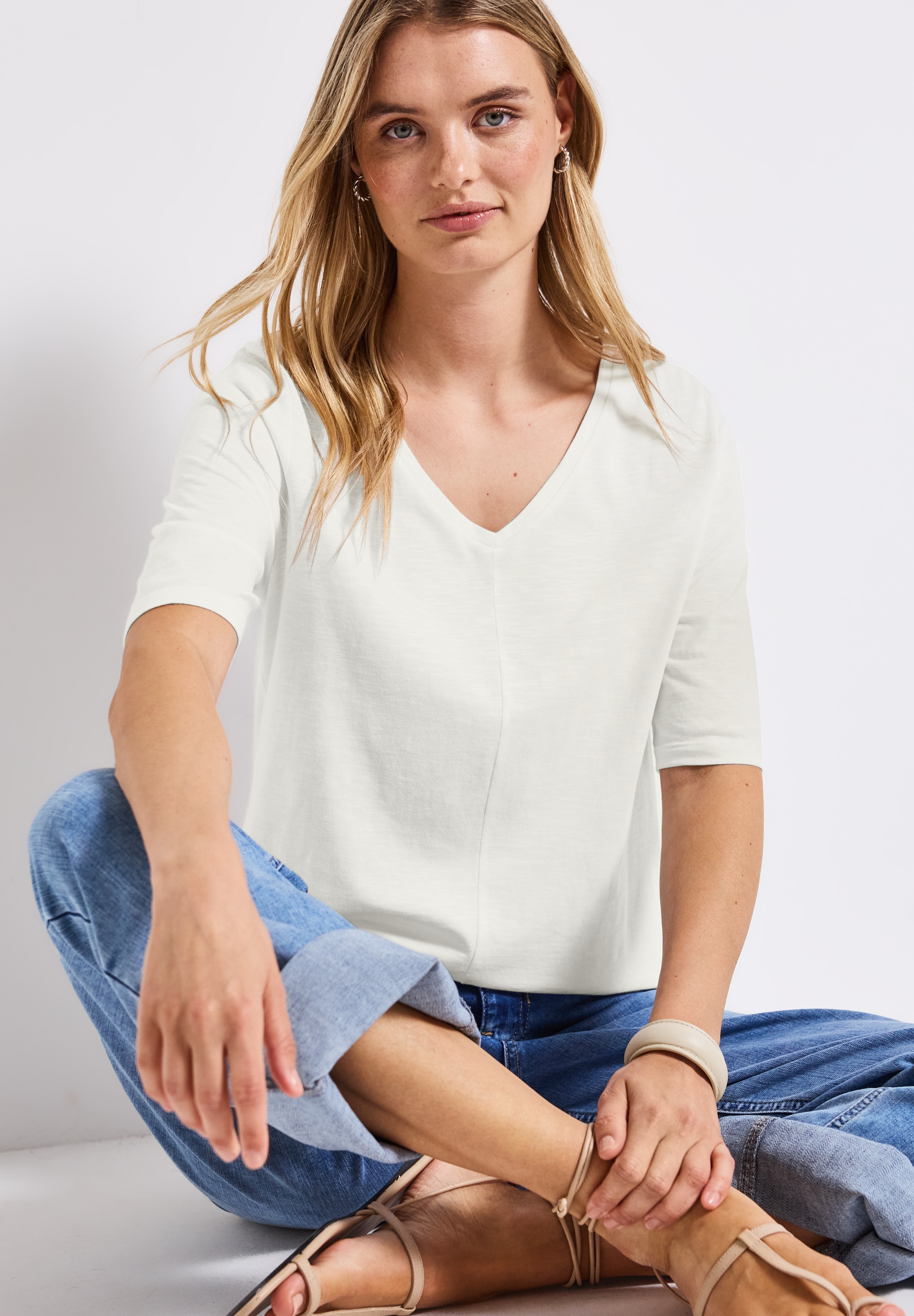 STREET ONE T-Shirt "Style GERDA", mit V-Ausschnitt günstig online kaufen