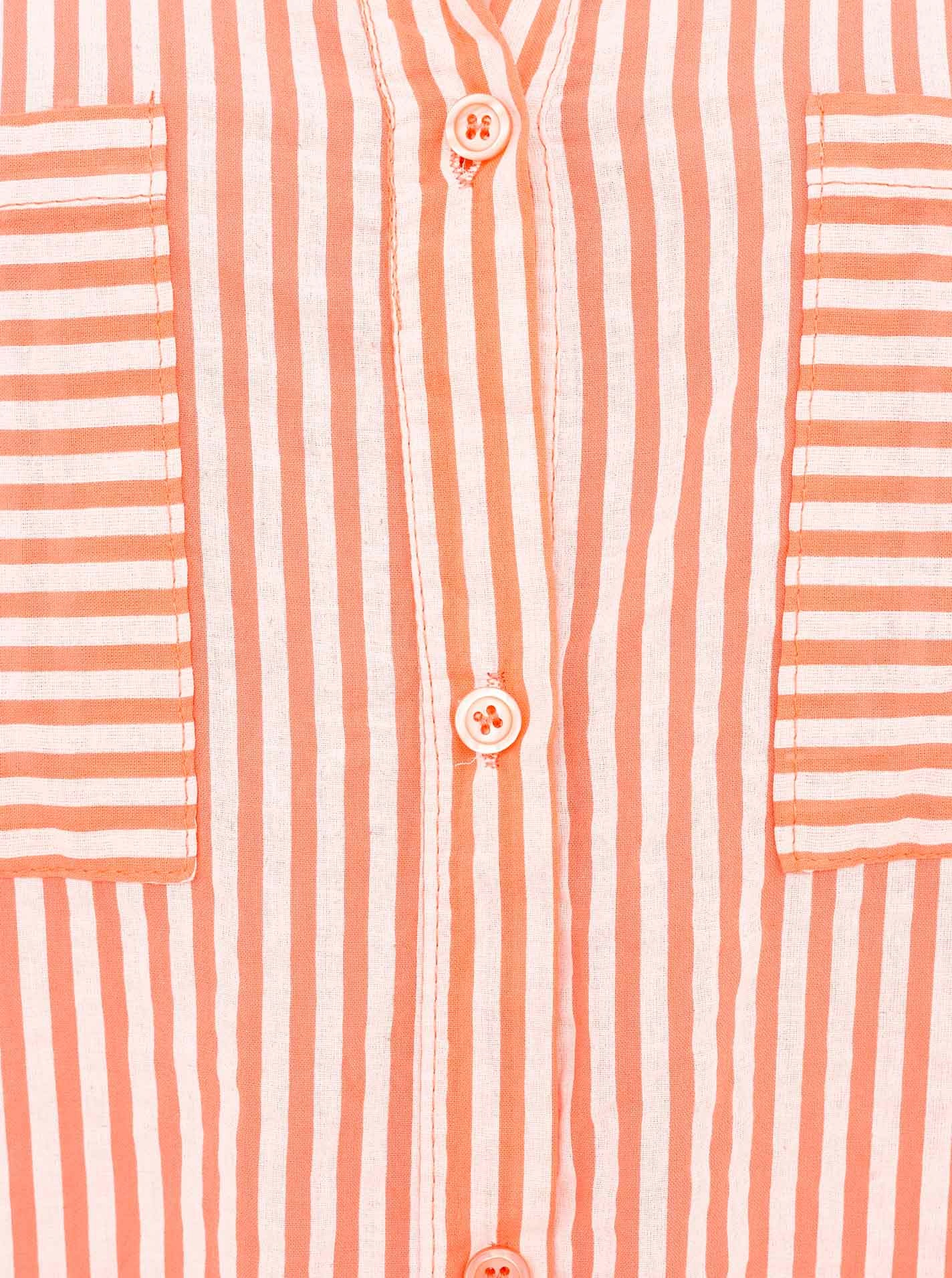 Thumbnail - Zwillingsherz Longbluse ""Kida"" One Size, Streifen, Knopfleiste, Brusttaschen, 3/4-Arm