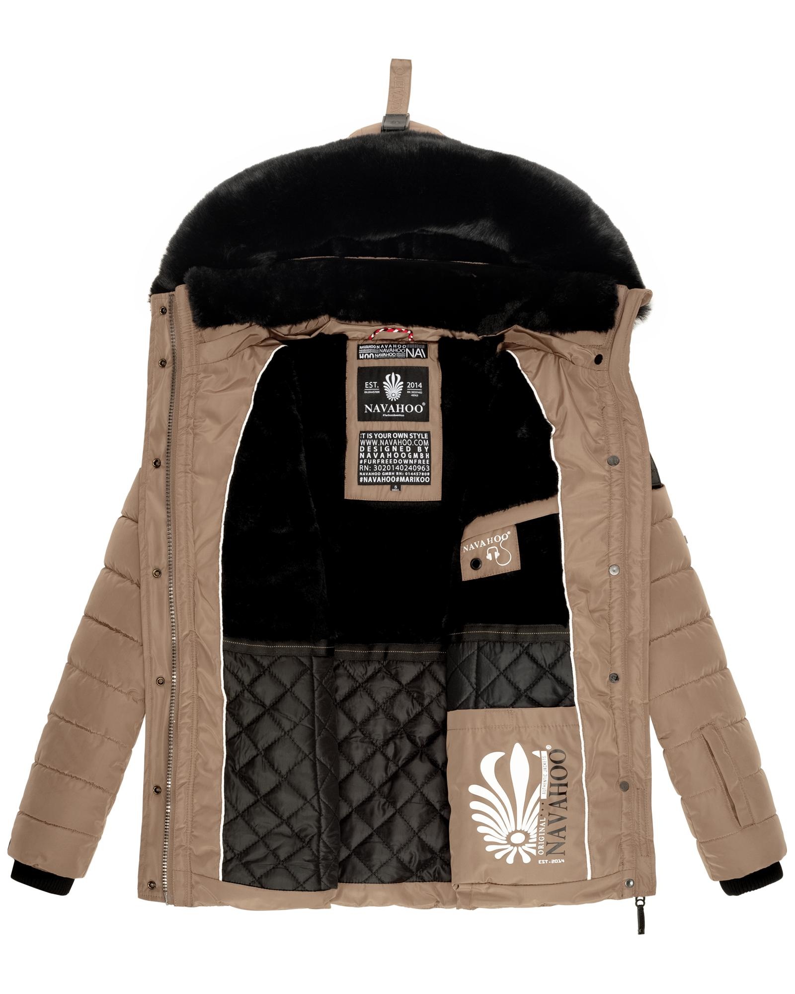 Navahoo Steppjacke »Milianaa«, mit Kapuze, Edle Winterjacke mit weicher Kunstfell-Kapuze