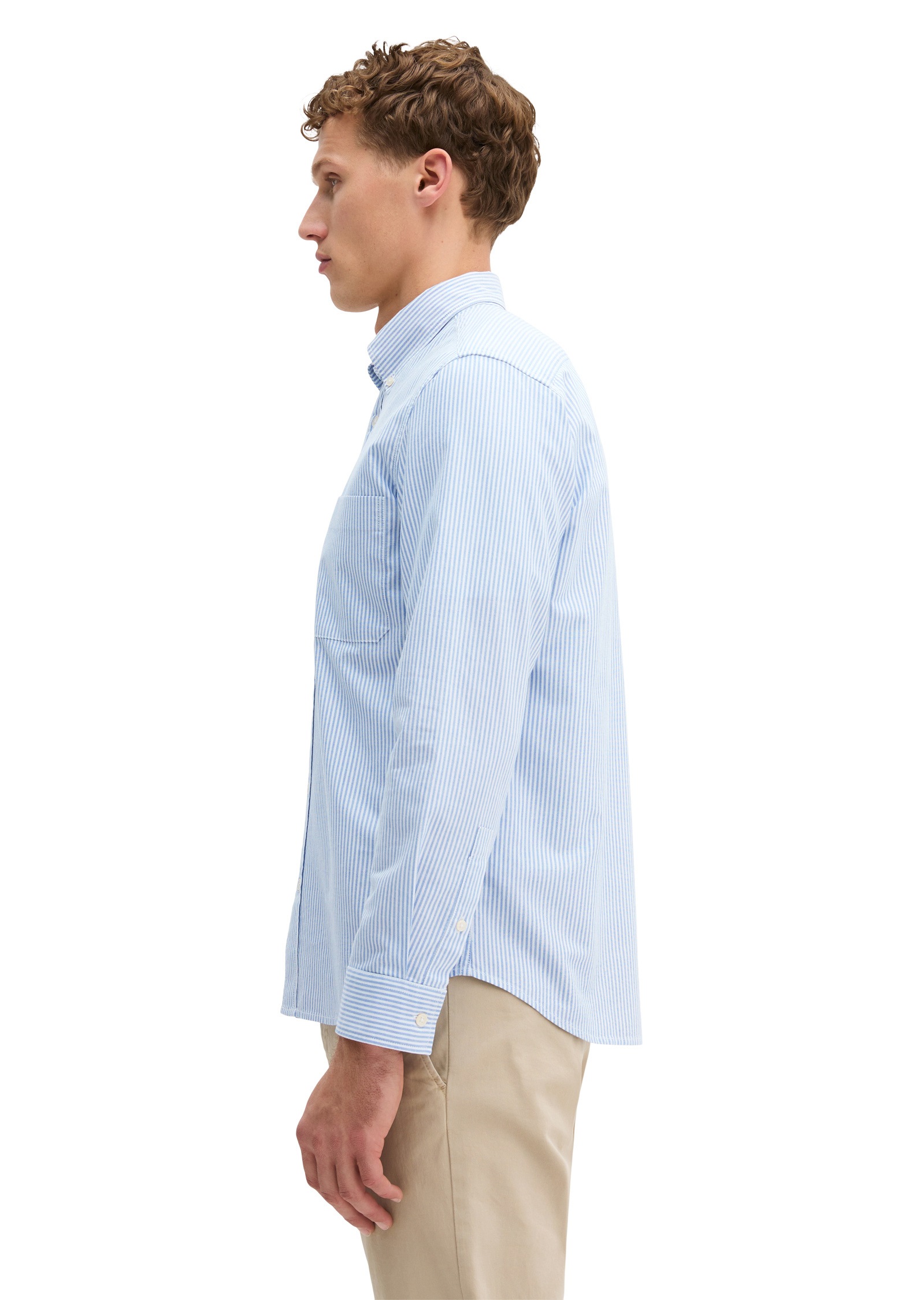 Marc OPolo Langarmhemd "aus gestreifter Bio-Baumwolle" günstig online kaufen