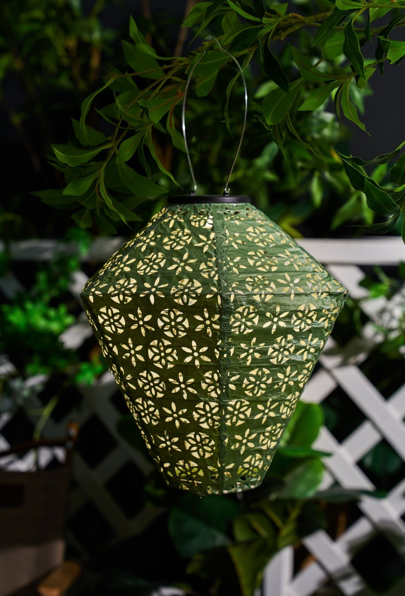 Pauleen LED Laterne »Sunshine Flower Lampion Solar grün Tyvek Vlies«, 1 flammig-flammig